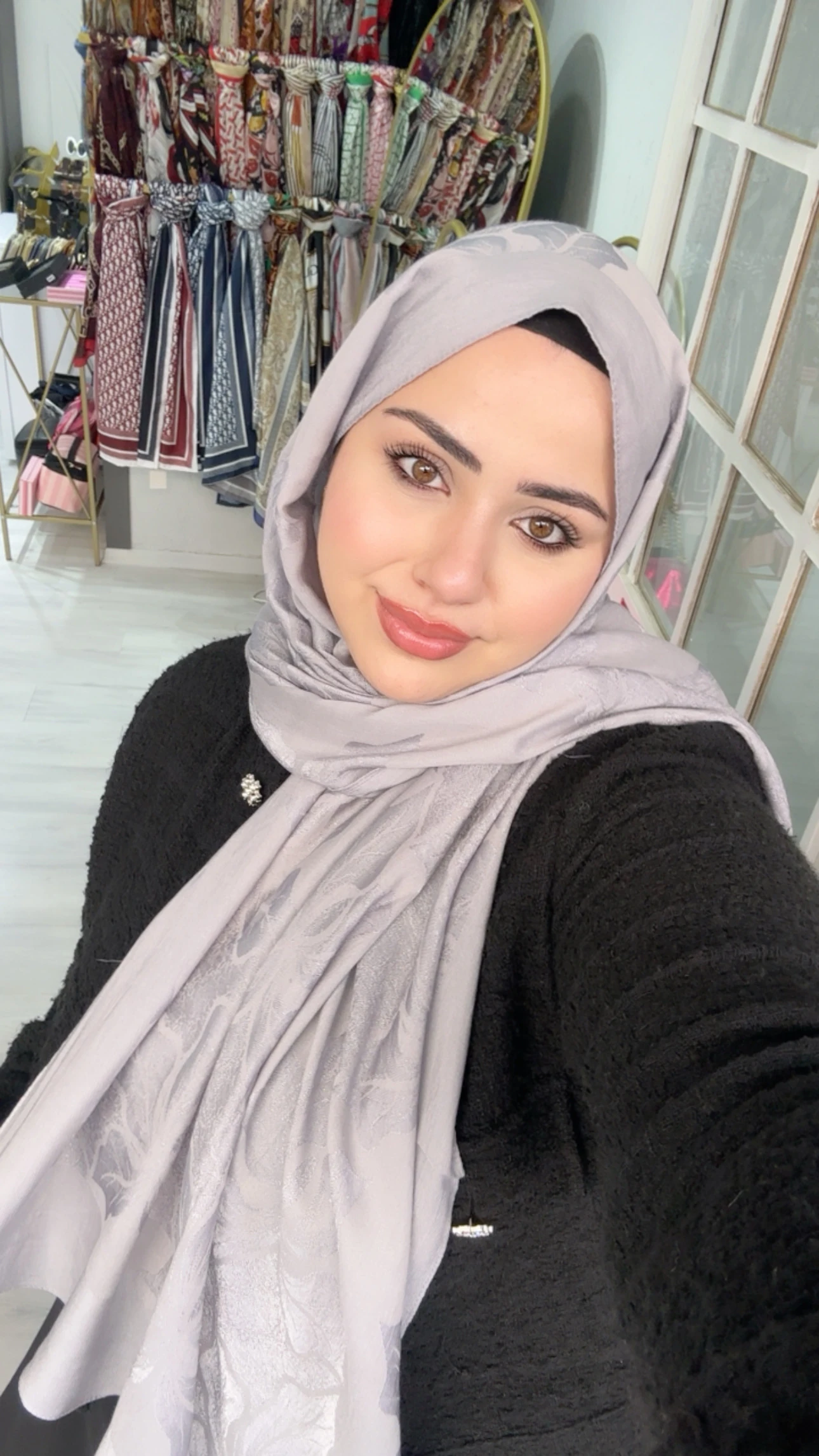 Noura Naia Pamuk Adel Şal Gri 