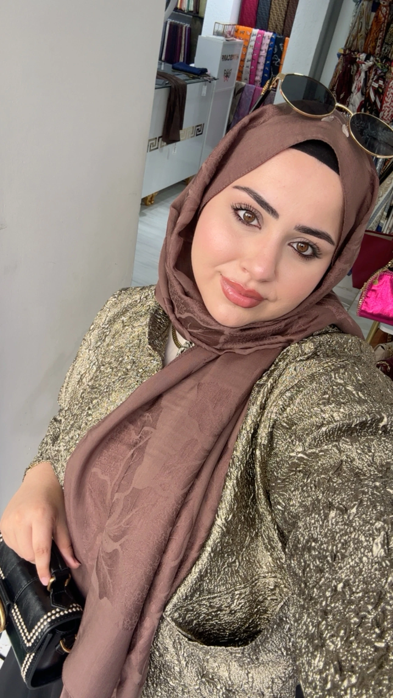 Noura Naia Pamuk Adel Şal Koyu Vizon 