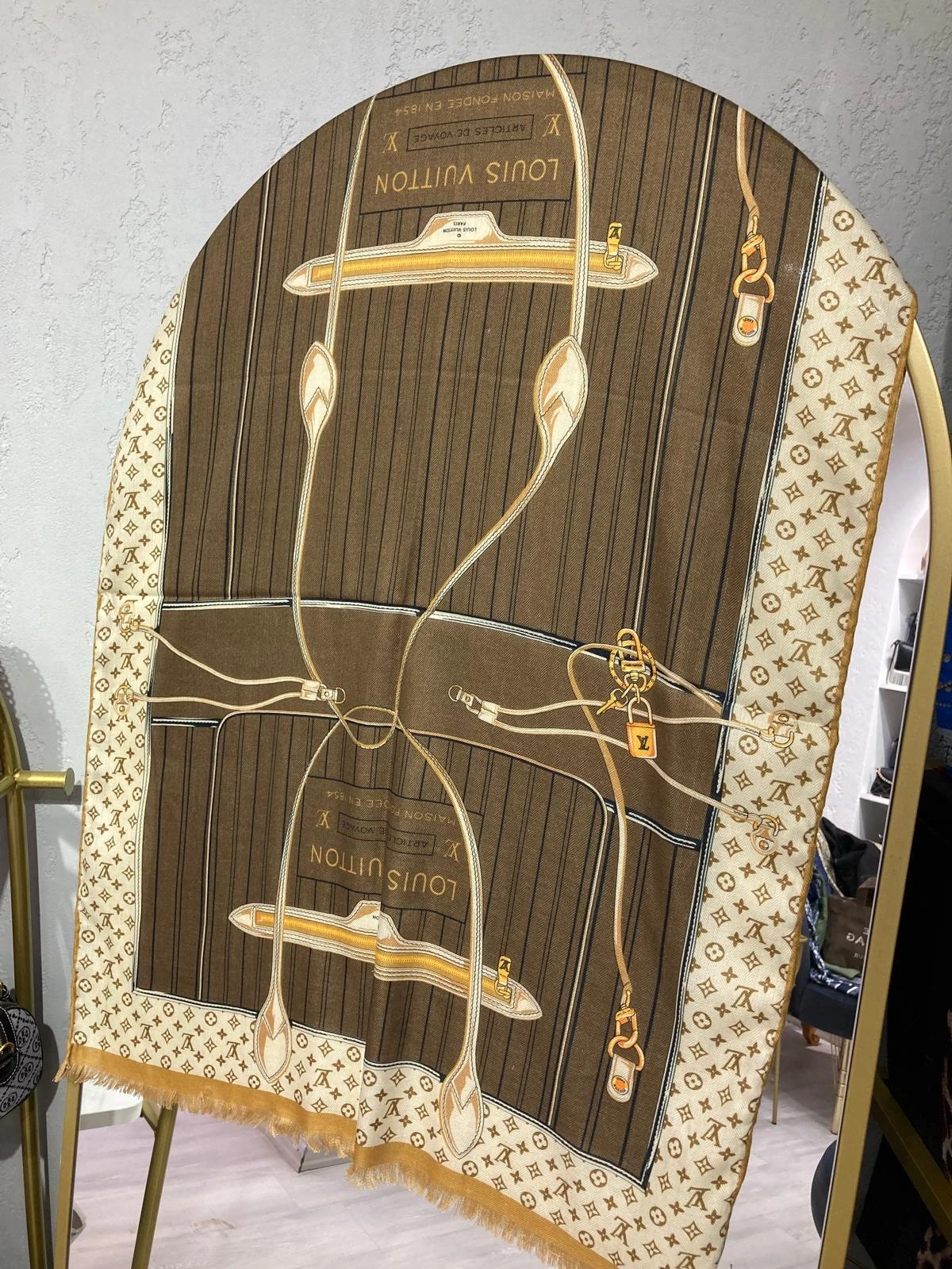 LV İthal Yün Kaşmir Şal Kahverengi