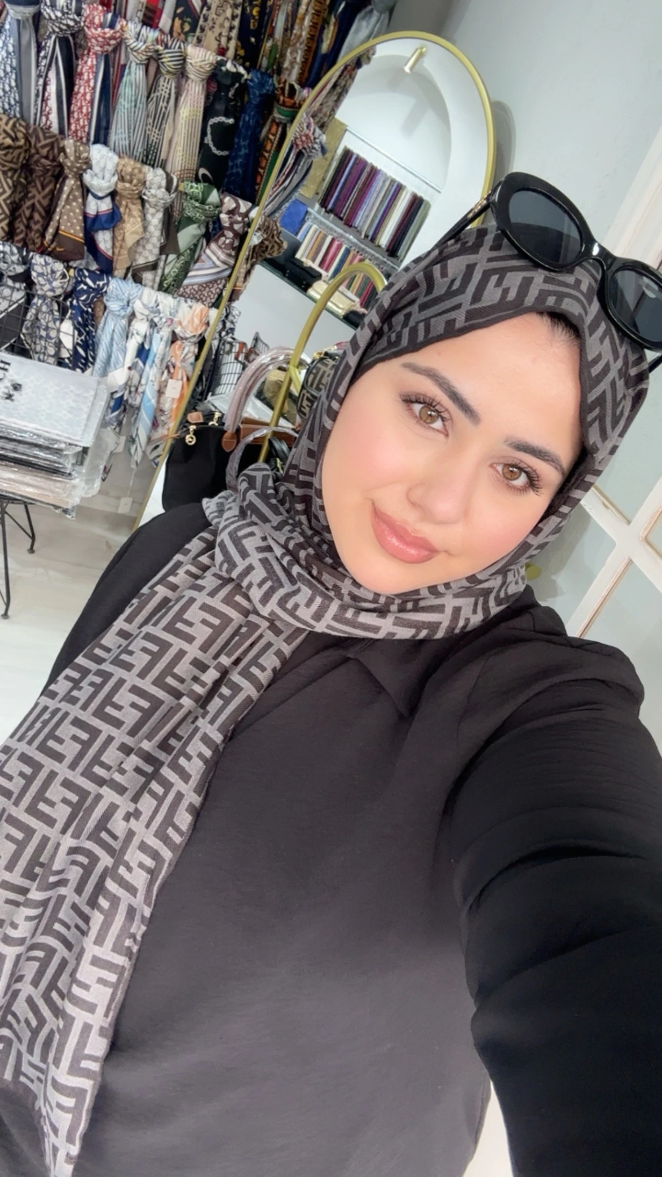 F Desen Yün Pamuk Şal Antrasit 