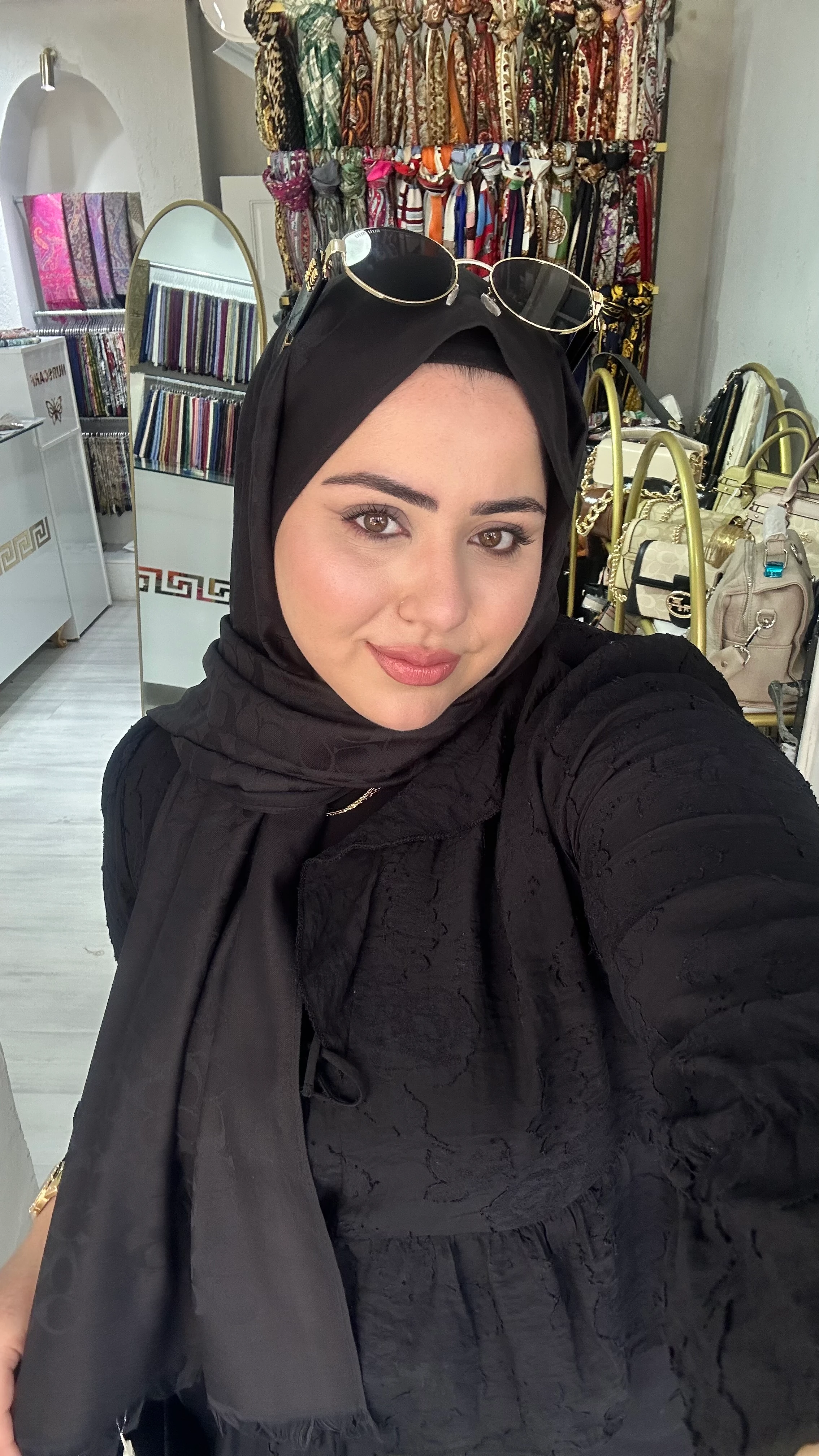 C Desen Yün İpek Şal Siyah 