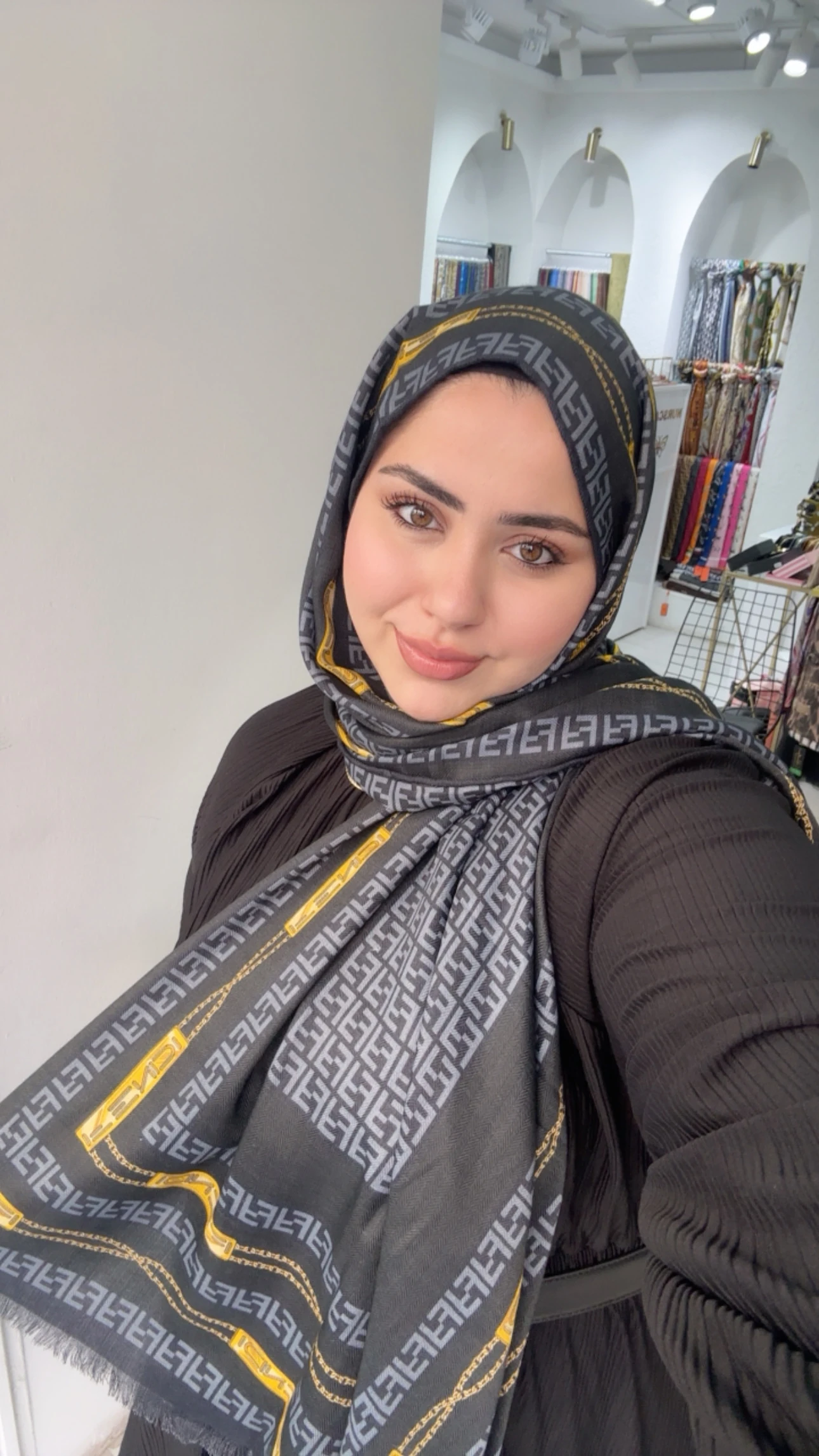 F Monogram İthal Yün Kaşmir Şal