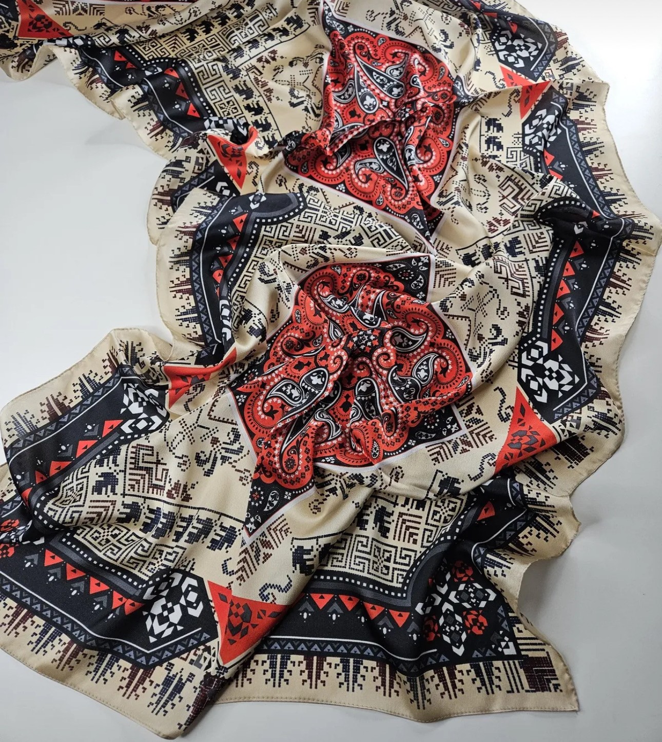 Etro Milano Vual İpek Şal Krem
