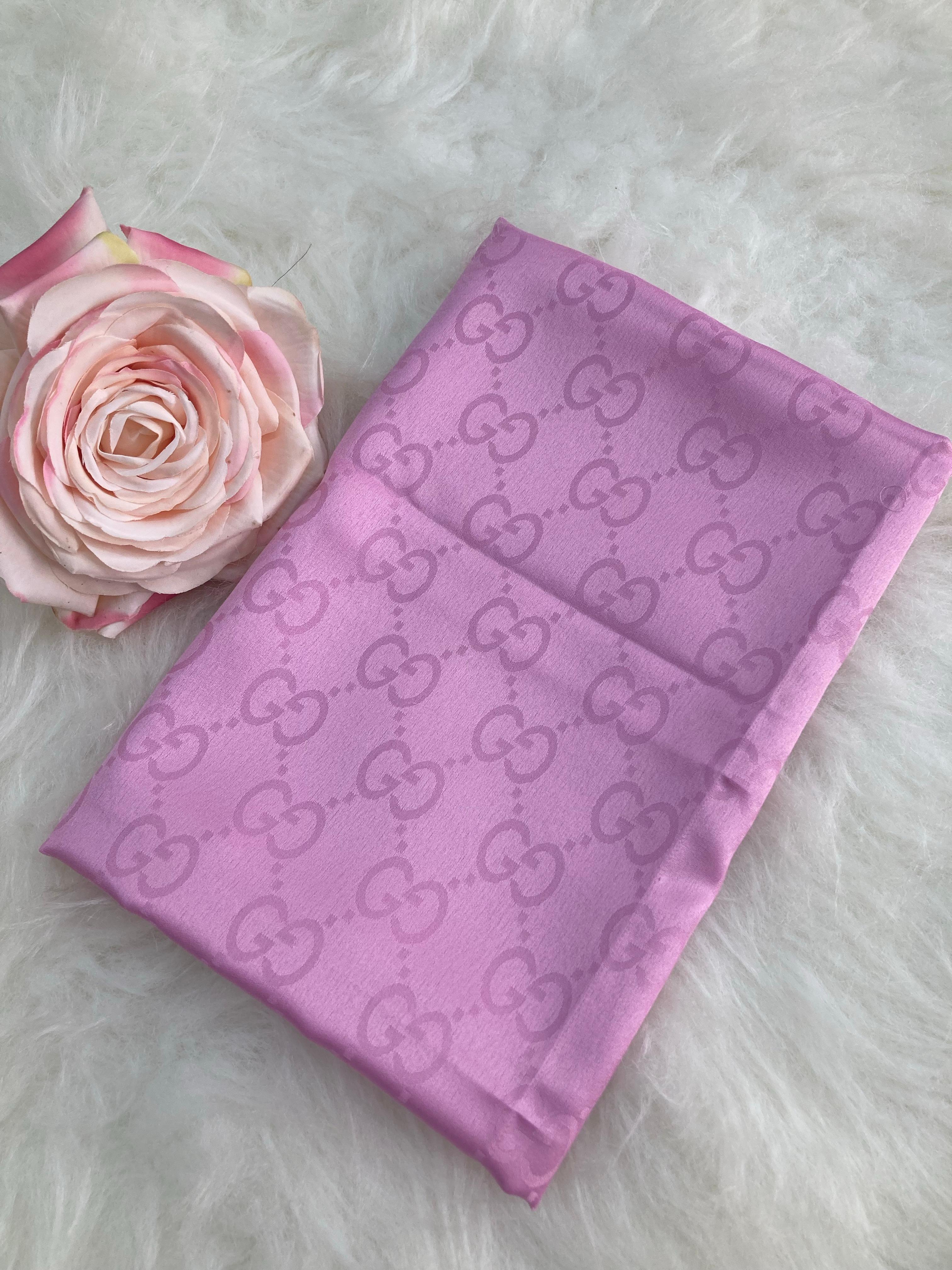 G Monogram Desen Pamuk İpek Şal Pembe