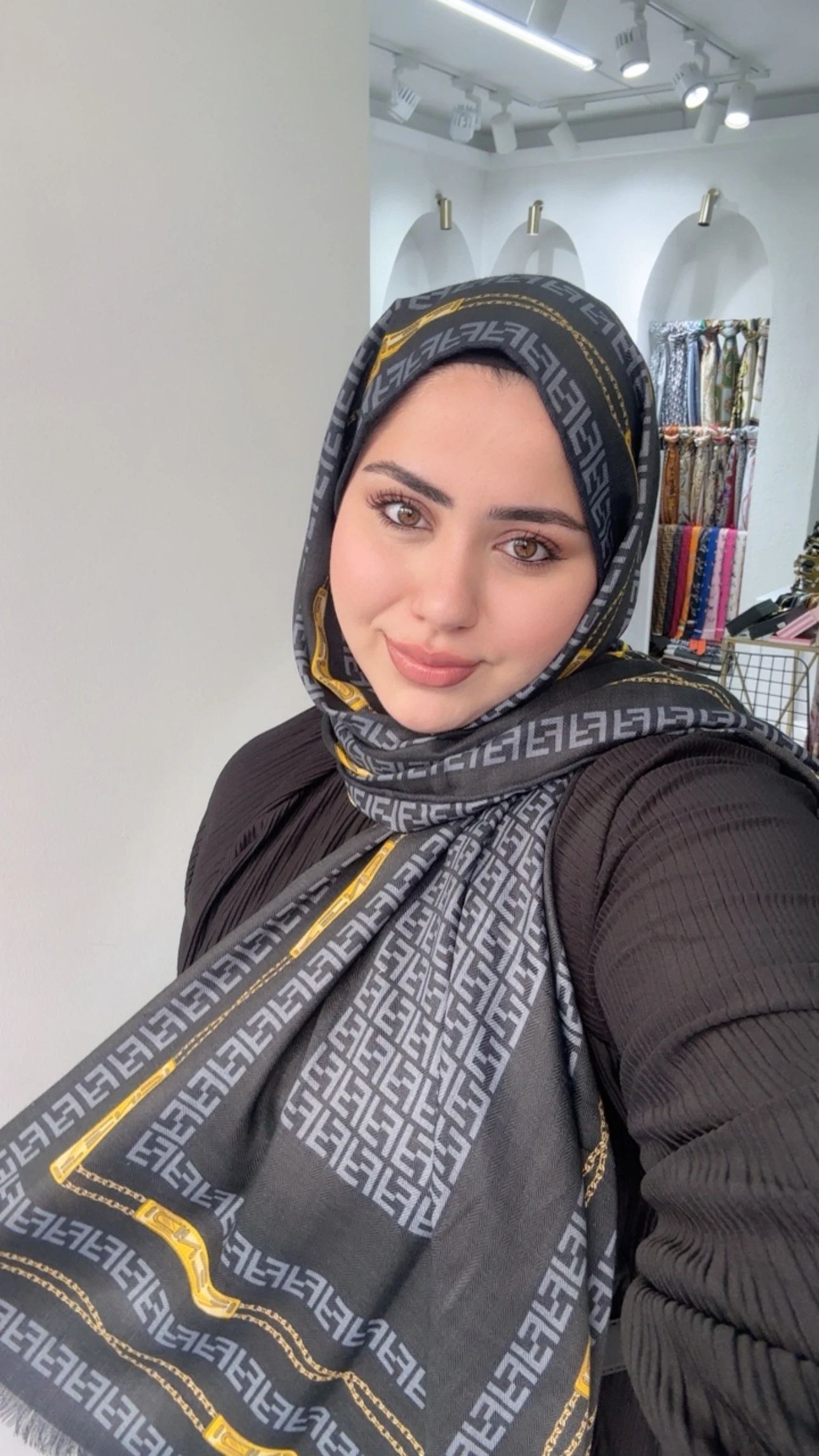 F Monogram İthal Yün Kaşmir Şal