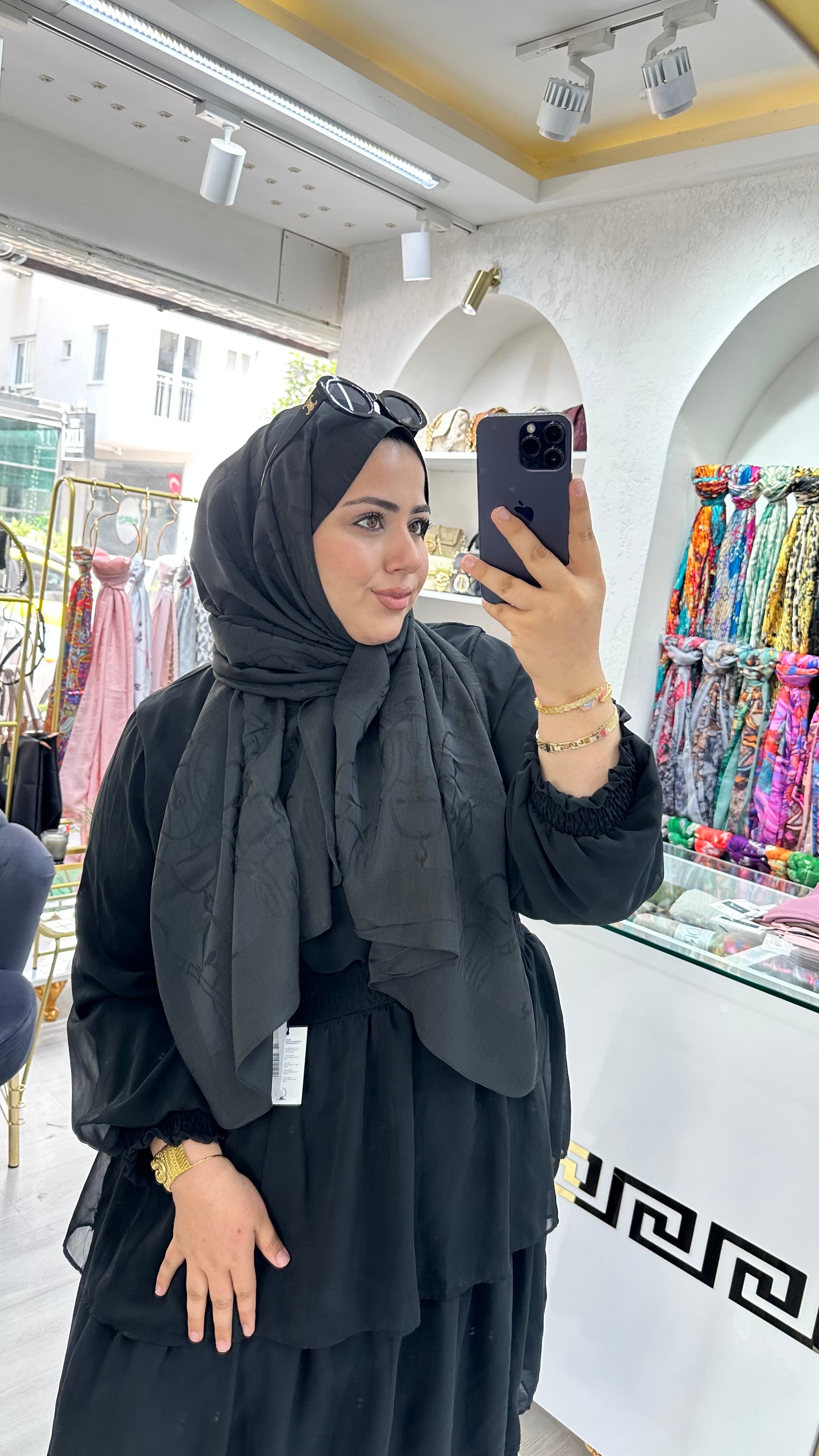 Maria Naia Pamuk Şal Siyah
