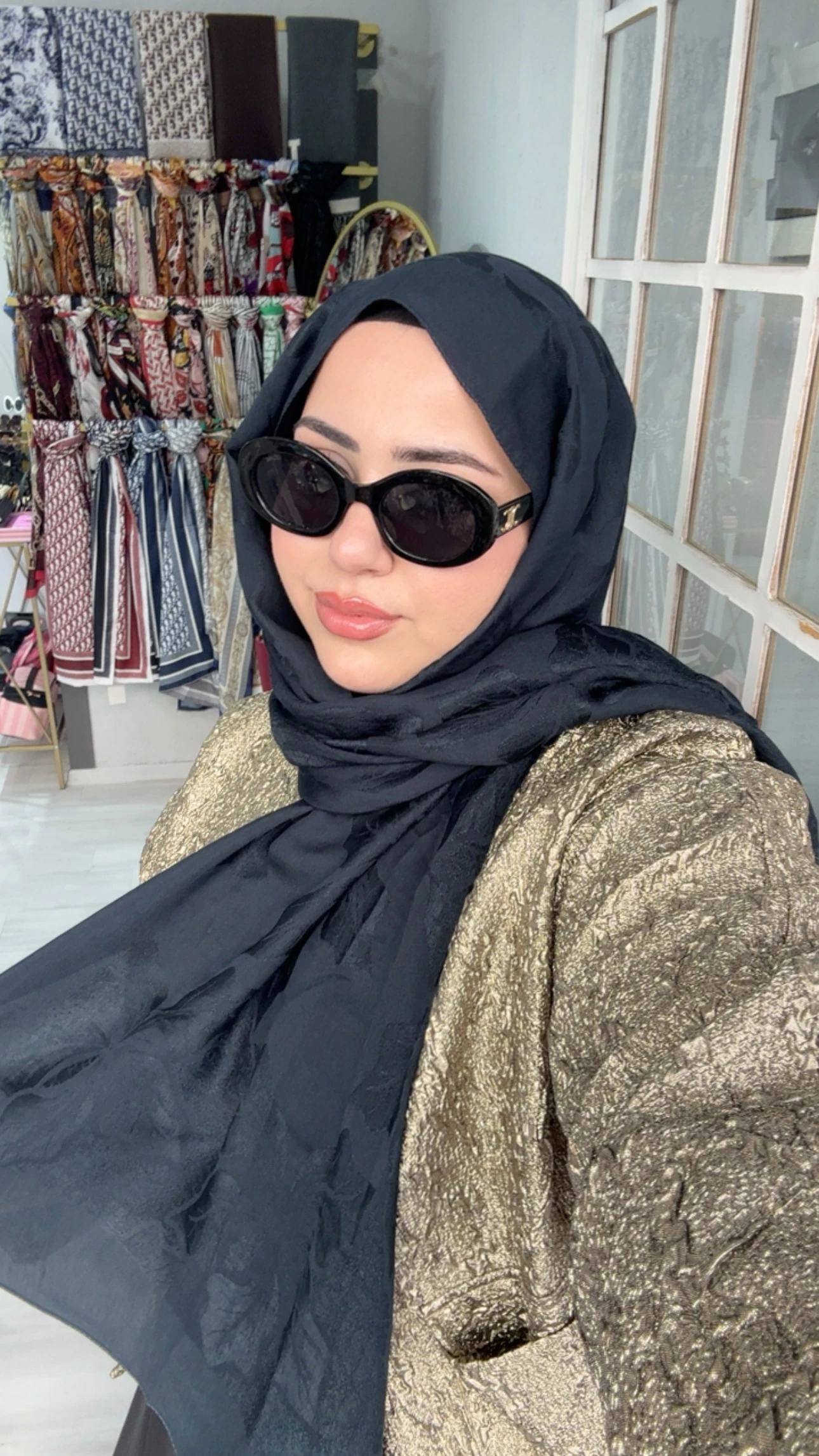 Noura Naia Pamuk Adel Şal Koyu Lacivert 