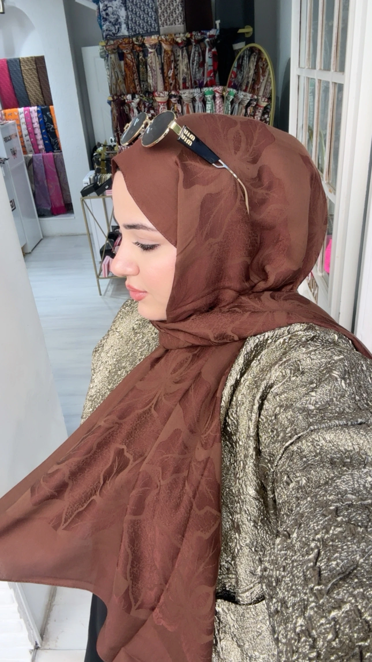 Noura Naia Pamuk Adel Şal Çikolata 