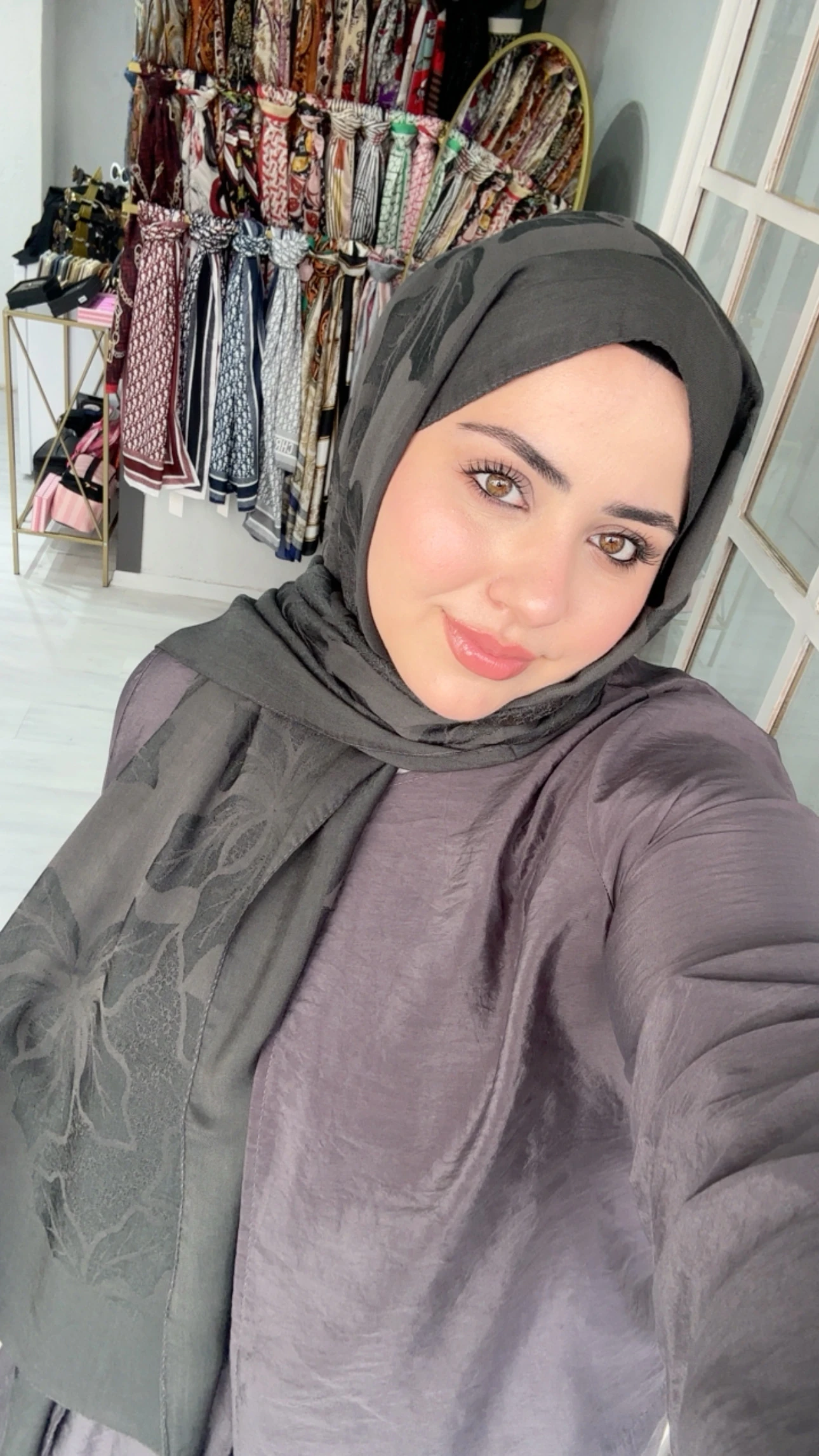 Noura Naia Pamuk Adel Şal Antrasit 