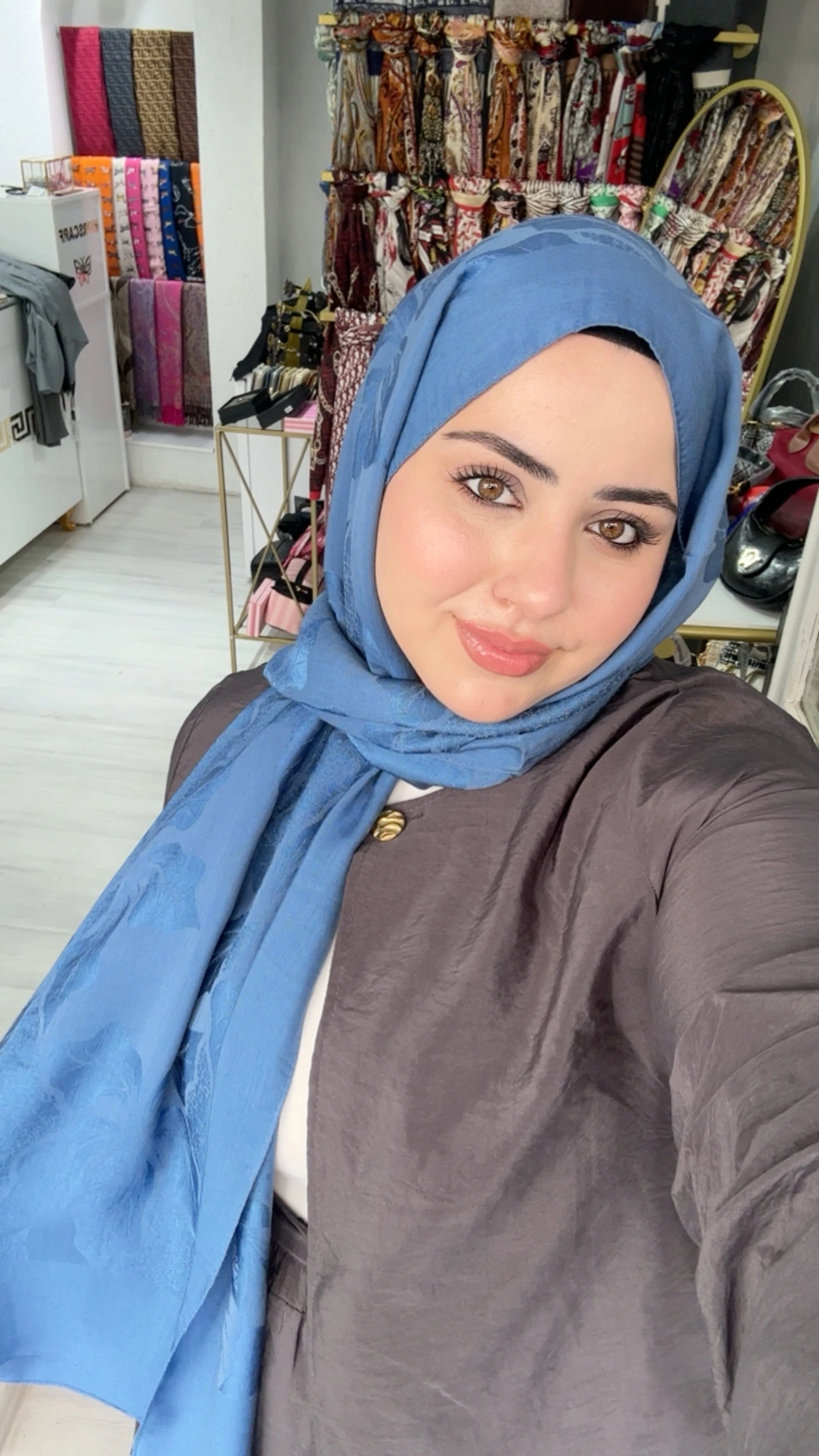 Noura Naia Pamuk Adel Şal İndigo