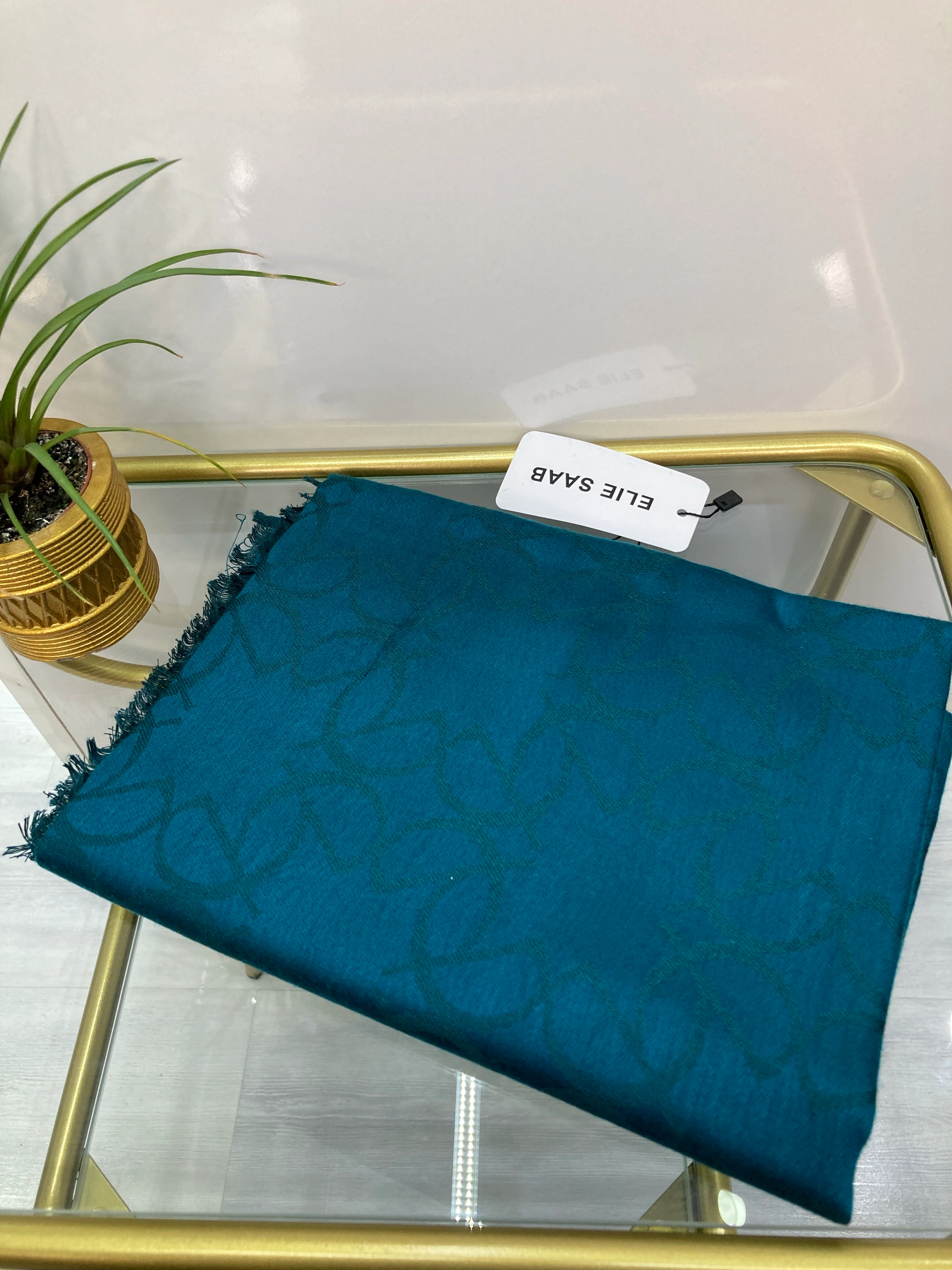 Elies Kaşmir İpek Şal Petrol Mavi