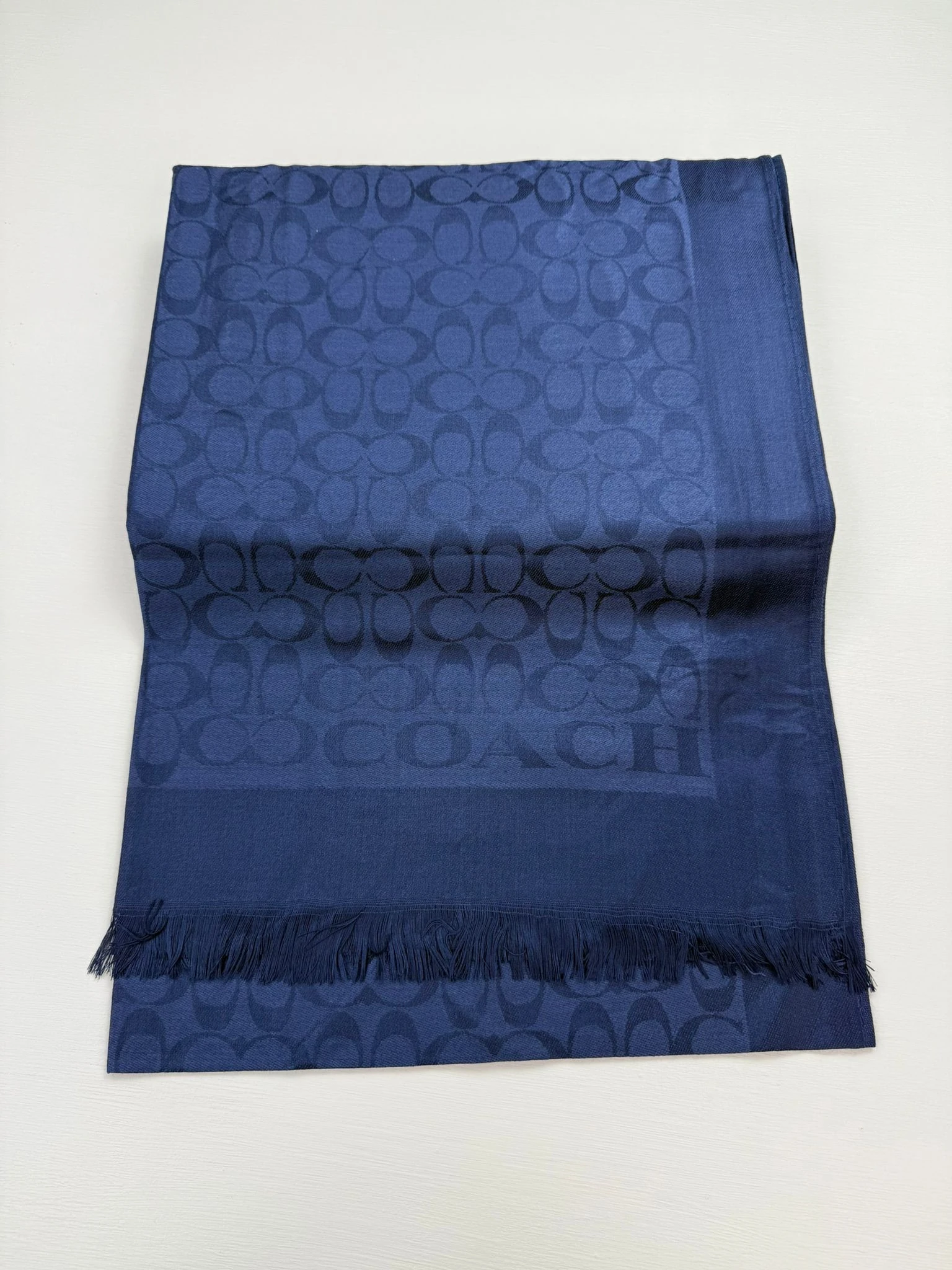 C Desen İthal Kaşmir İpek Şal Lacivert