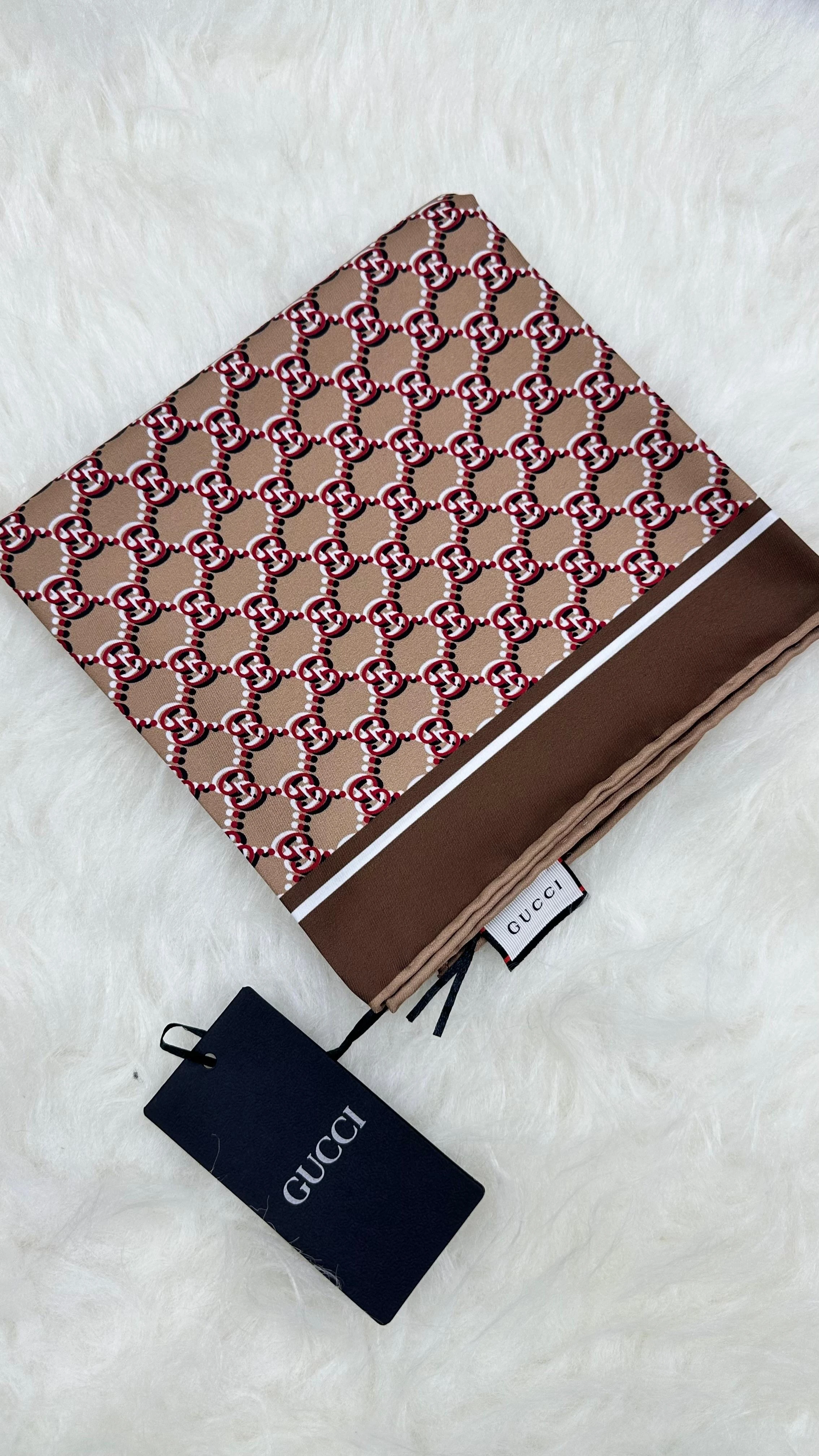 G Monogram İthal Twill İpek Eşarp