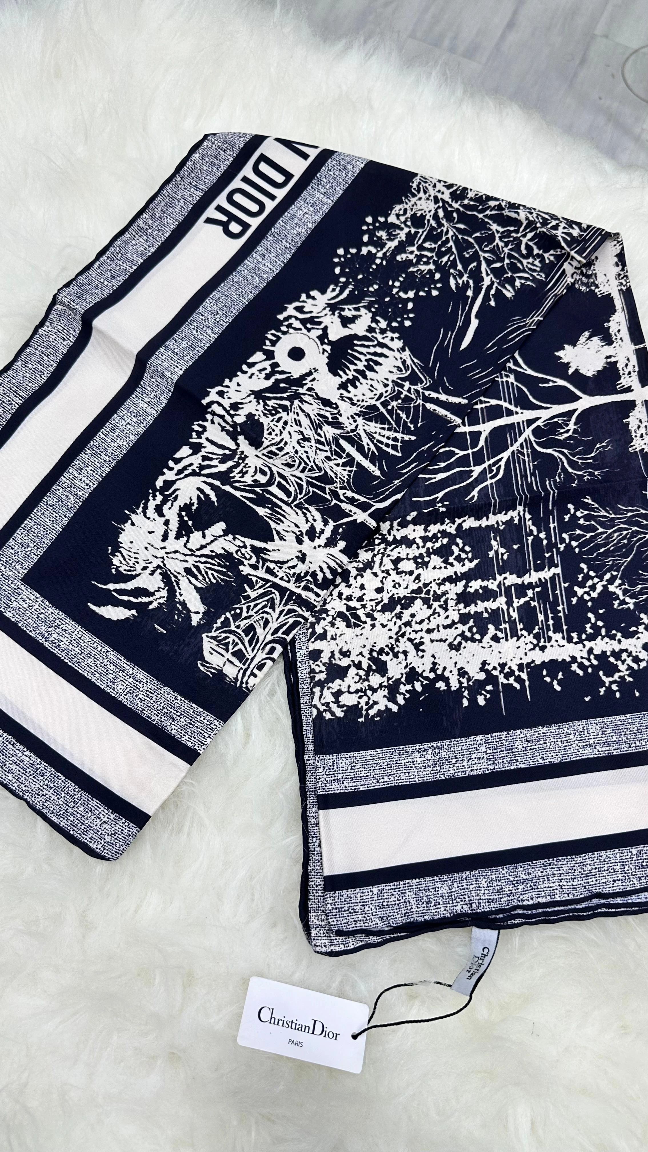 DR İthal Twill İpek Eşarp Siyah/Gri