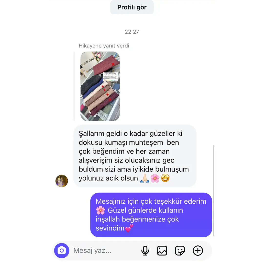 Eşarp ve şal müşteri memnuniyeti 2
