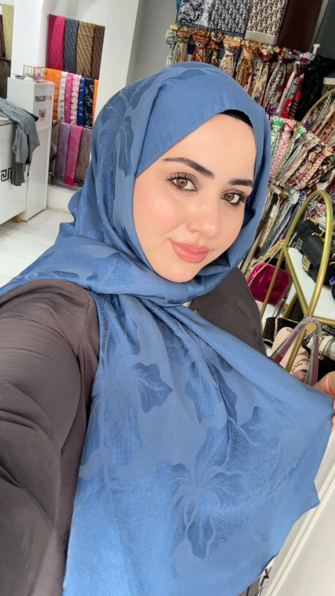 Noura Naia Pamuk Adel Şal İndigo