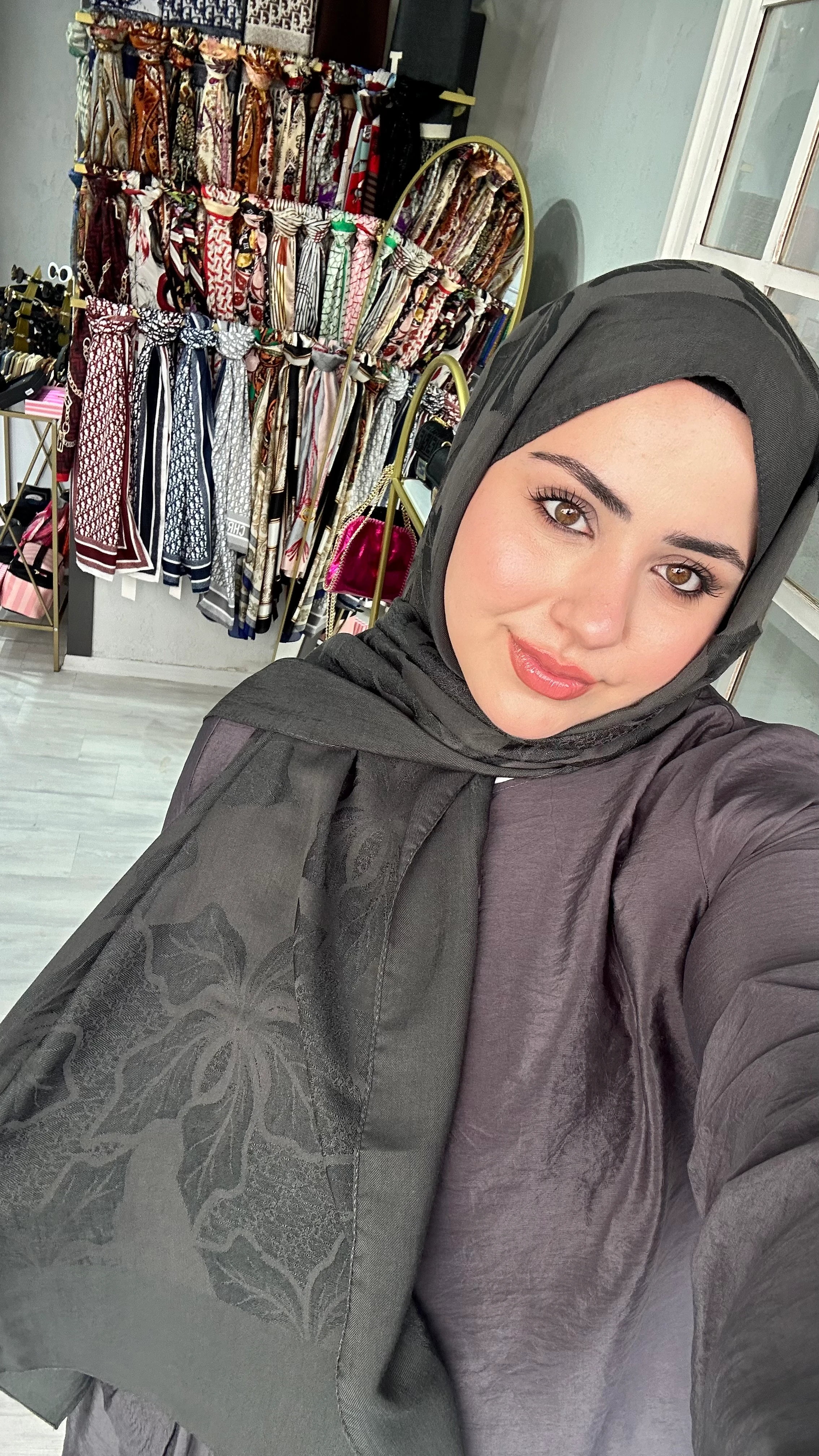 Noura Naia Pamuk Adel Şal Siyah