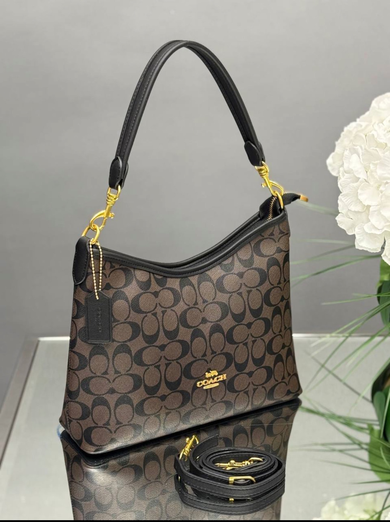 C  Monogram Acı Kahve Kol Çantası
