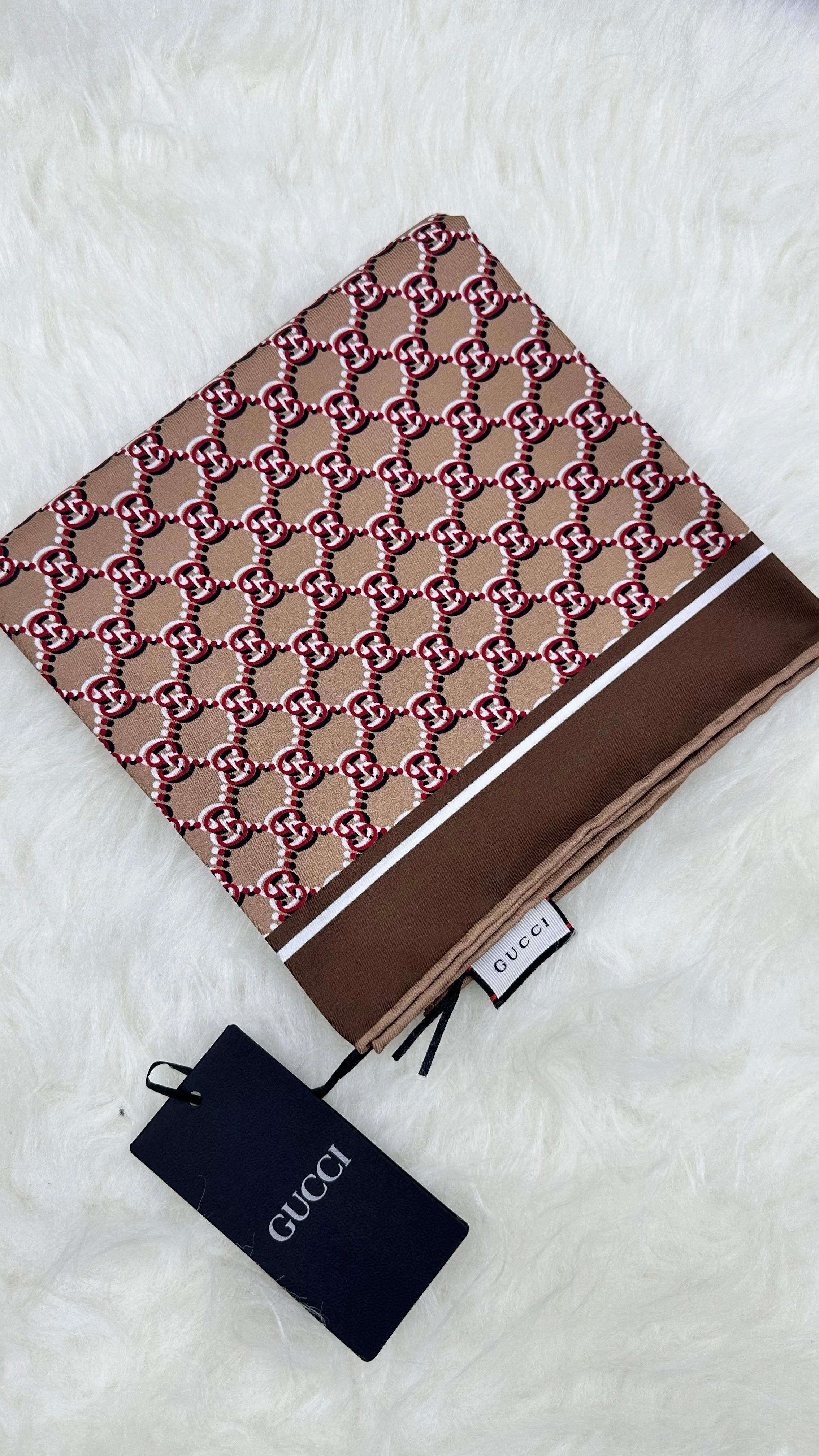 G Monogram İthal Twill İpek Eşarp