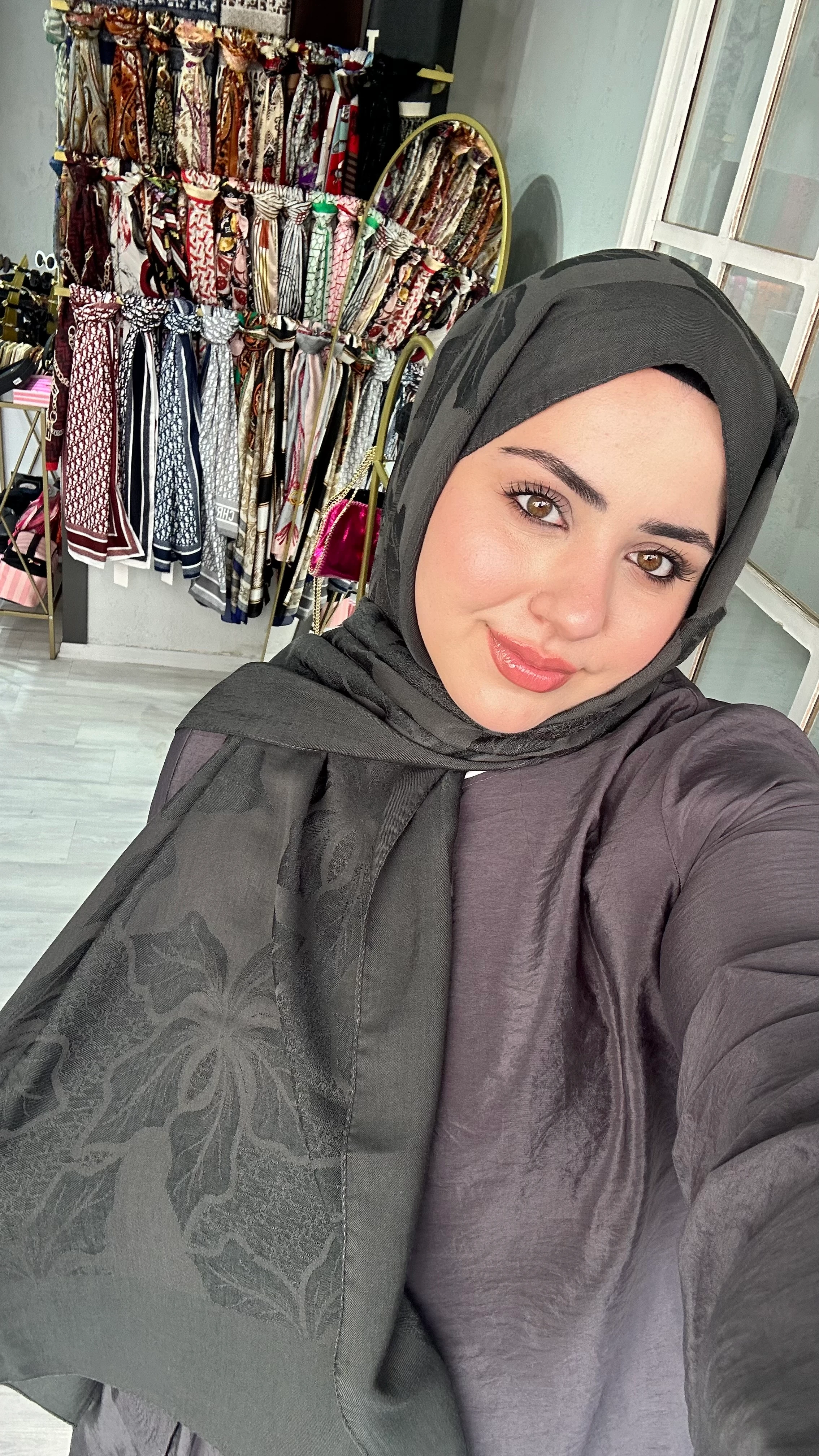 Noura Naia Pamuk Adel Şal Siyah