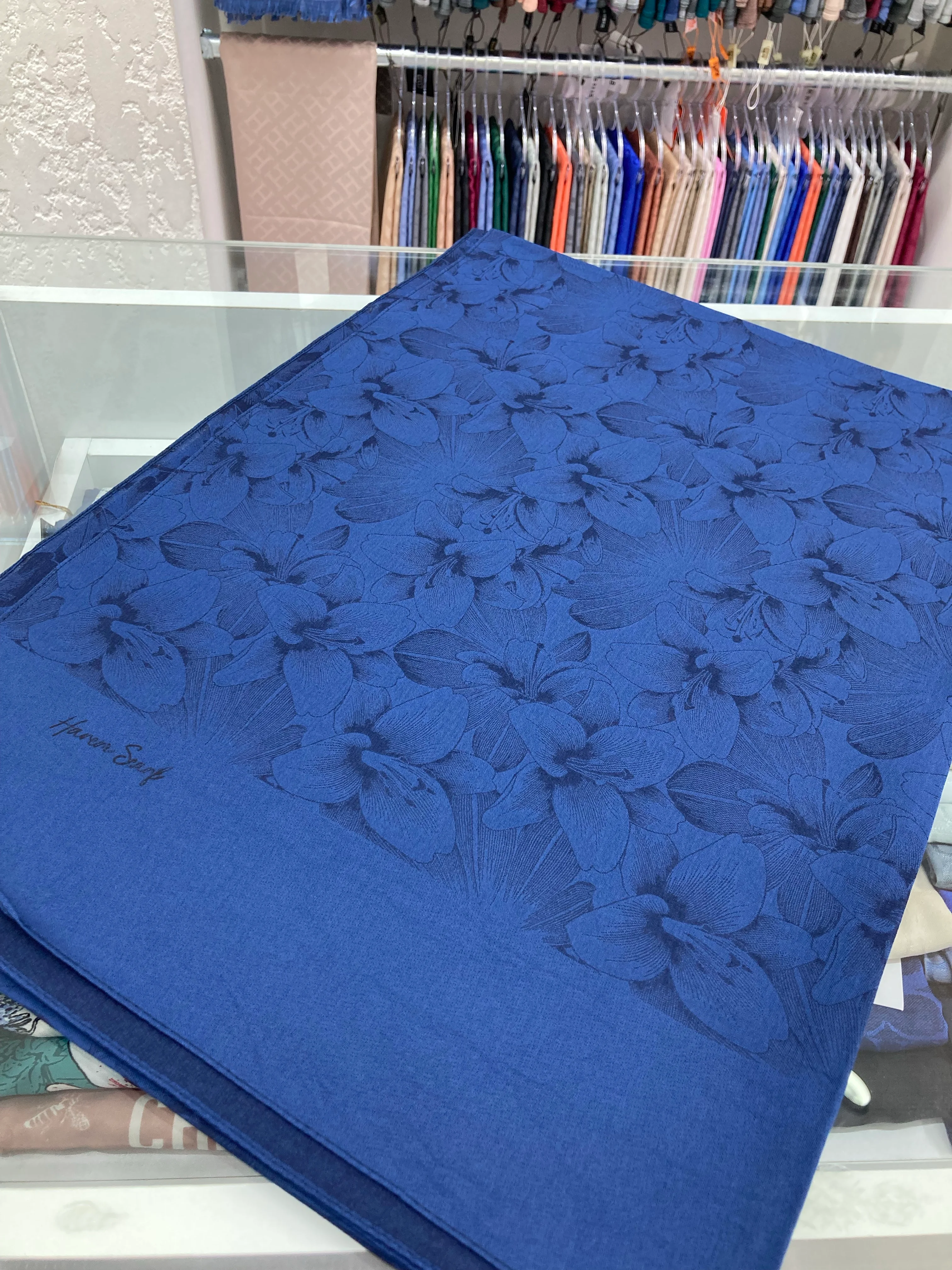 Gold Derin Viskon Şal Lacivert 