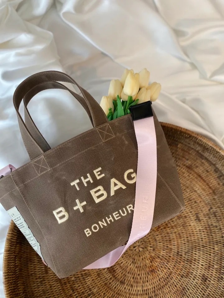 B+Bag Mumlu Kanvas Çanta Vizon