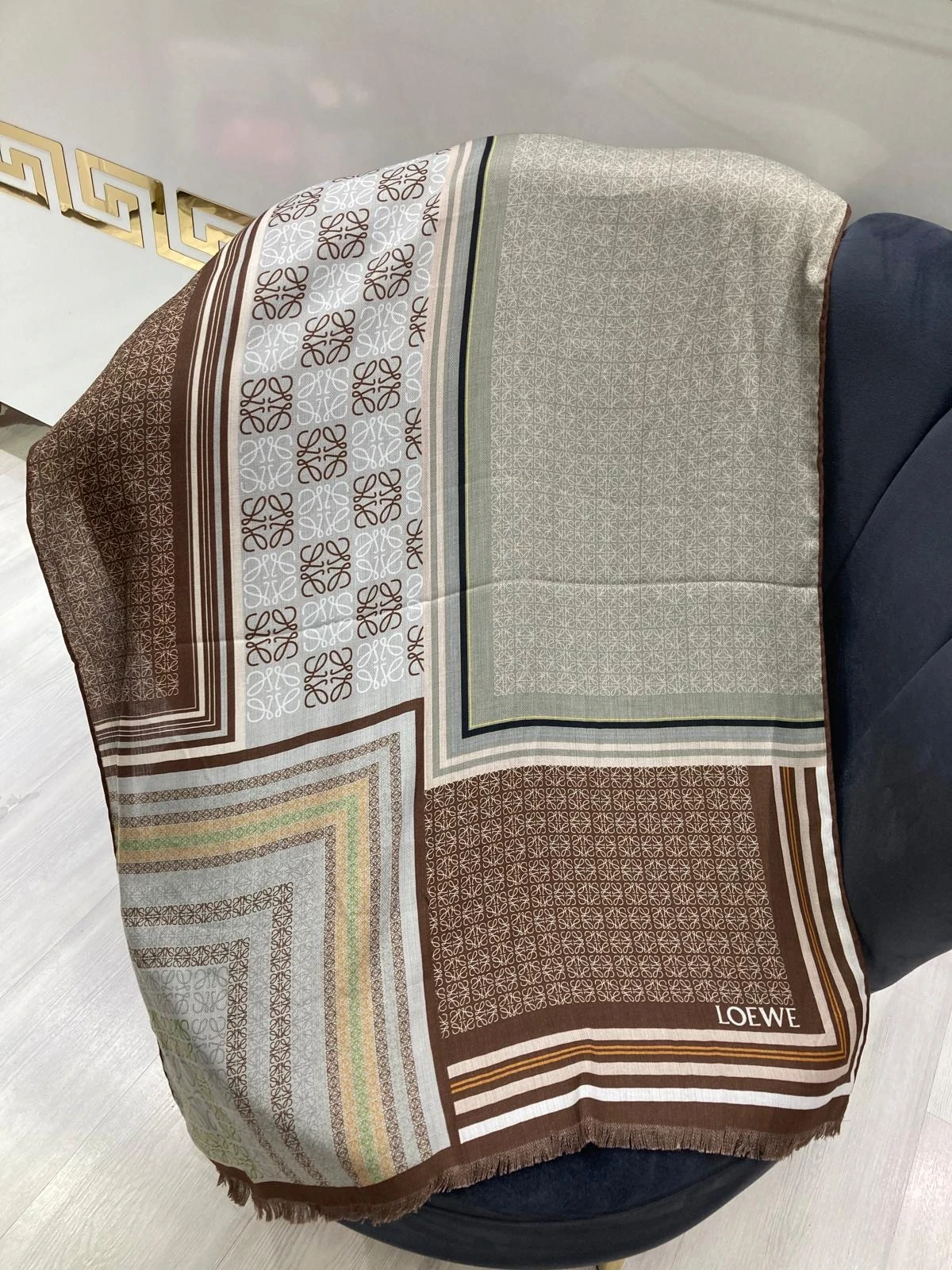 LW İthal Yün Kaşmir Şal Kahverengi