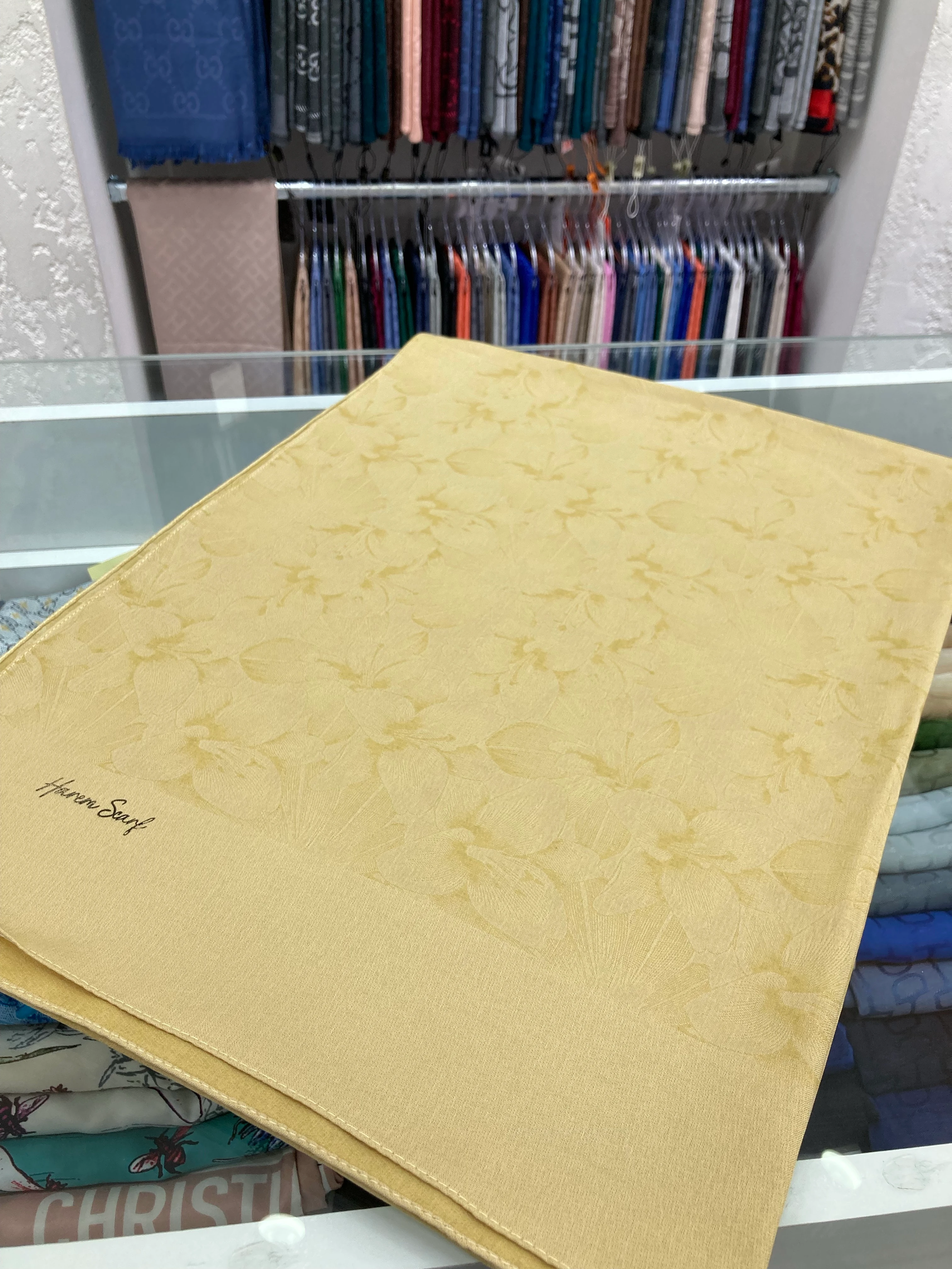 Gold Derin Viskon Şal Limon