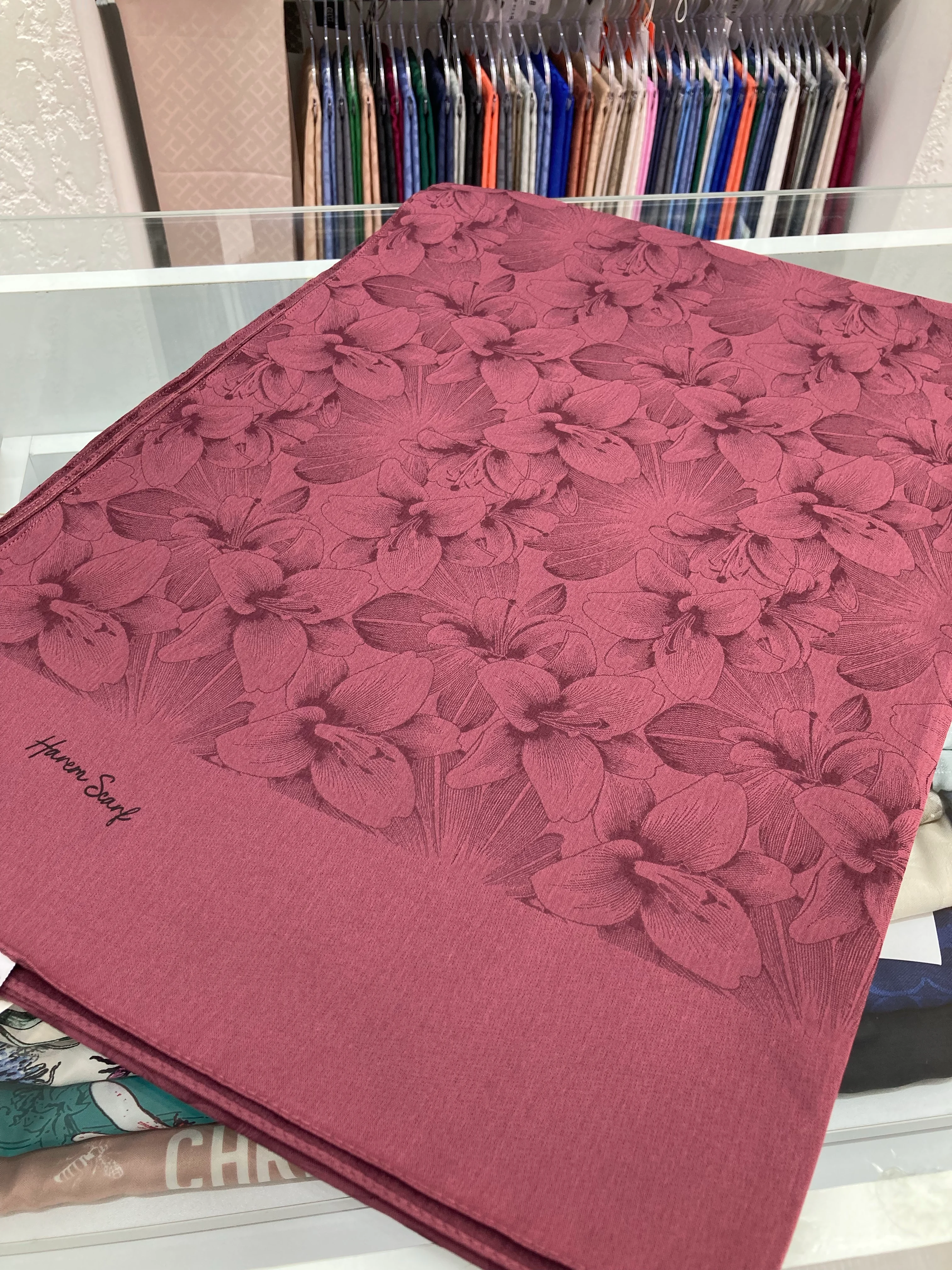 Gold Derin Viskon Şal Vişne