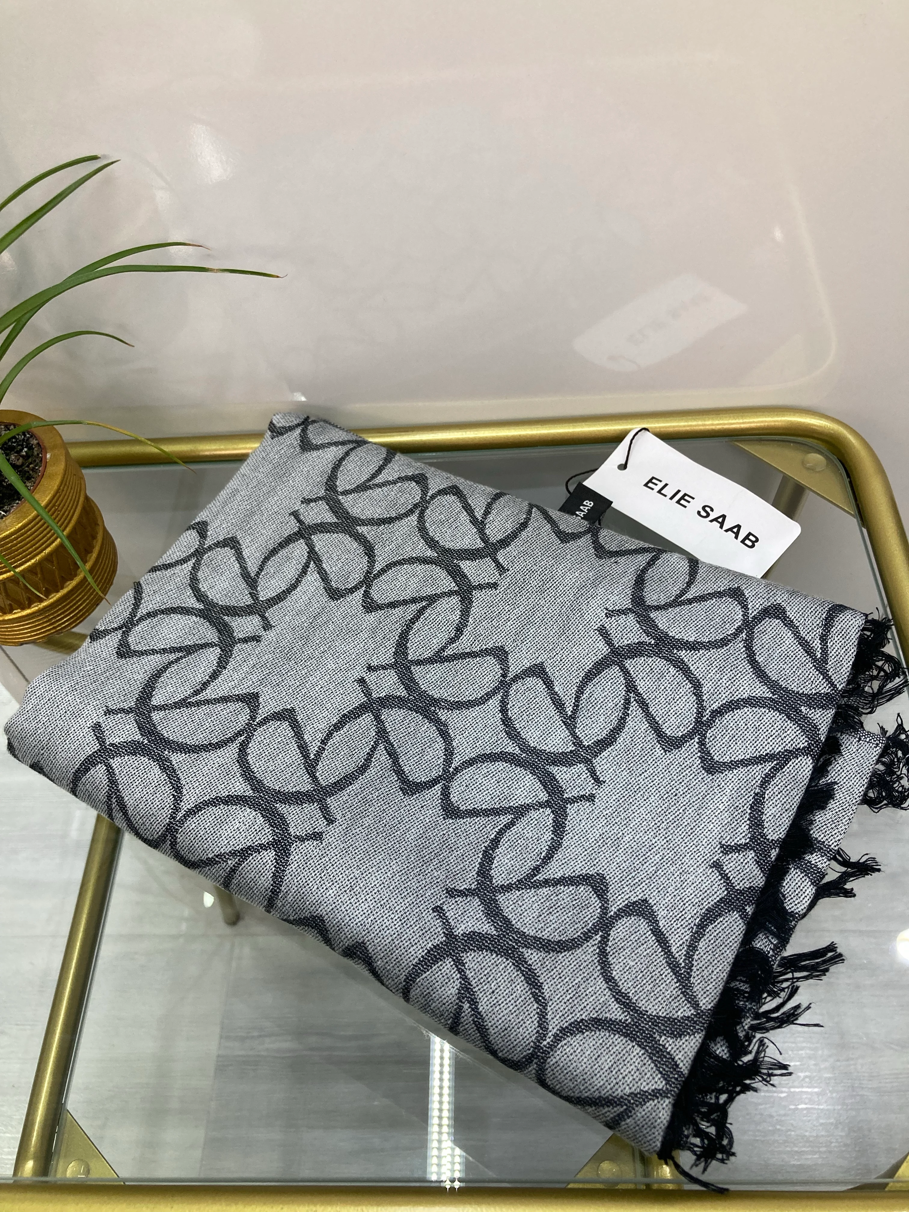 Elies Kaşmir İpek Şal Gri