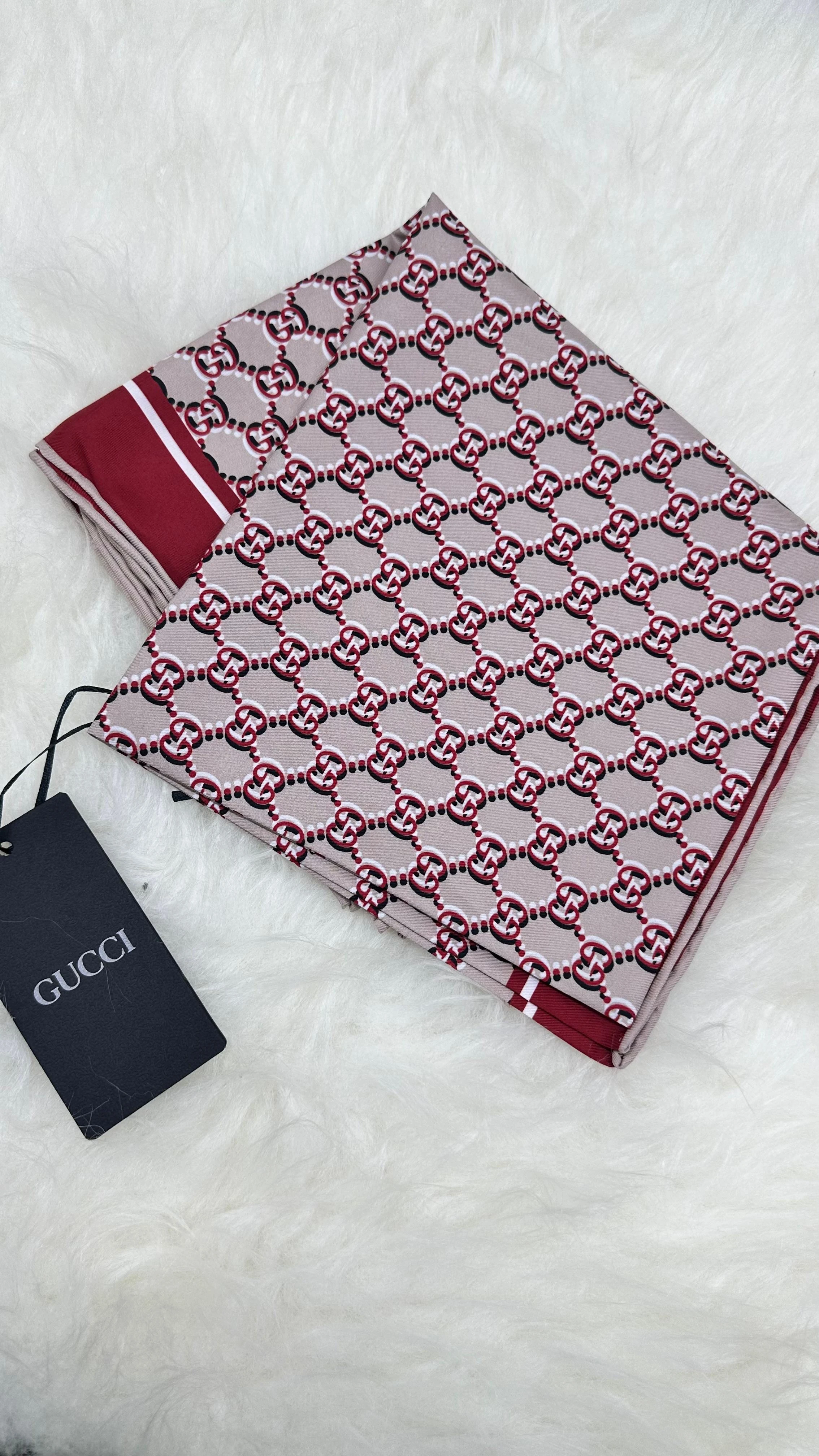 G Monogram İthal Twill İpek Eşarp