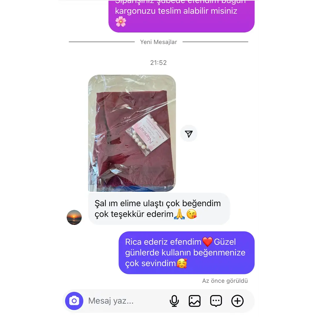 Eşarp ve şal müşteri memnuniyeti 1