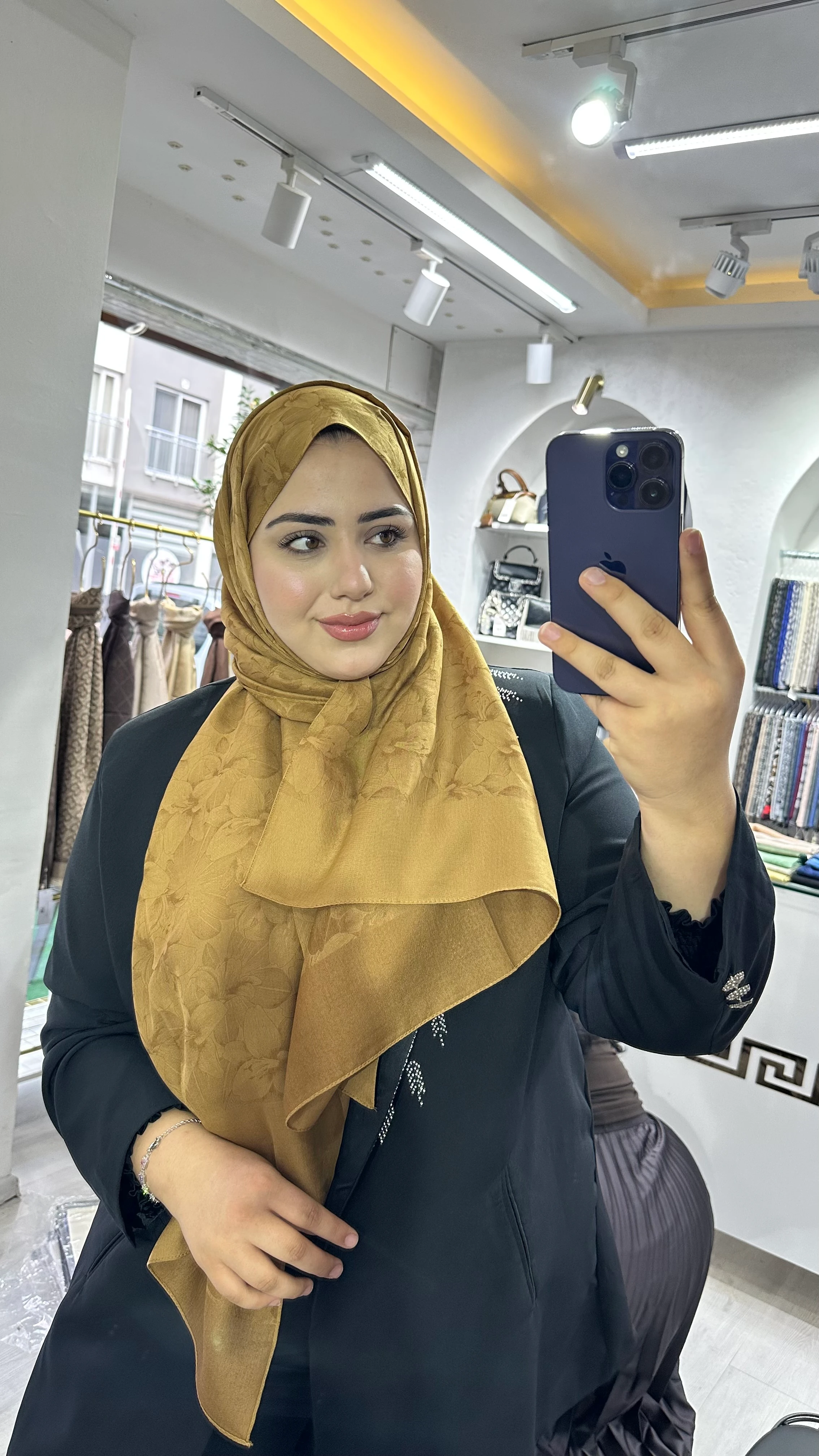 Gold Derin Viskon Şal Hardal