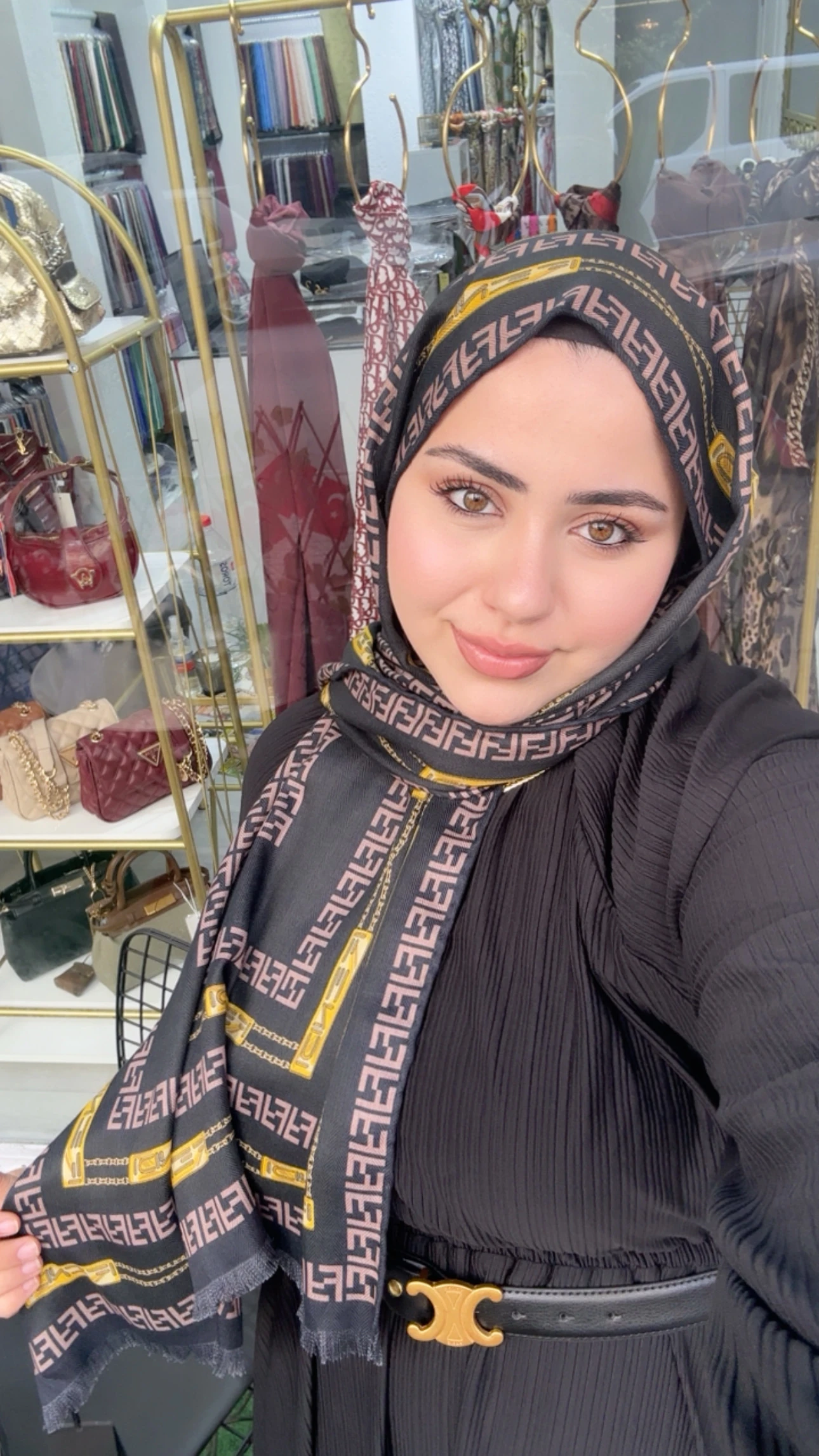 F Monogram İthal Yün Kaşmir Şal