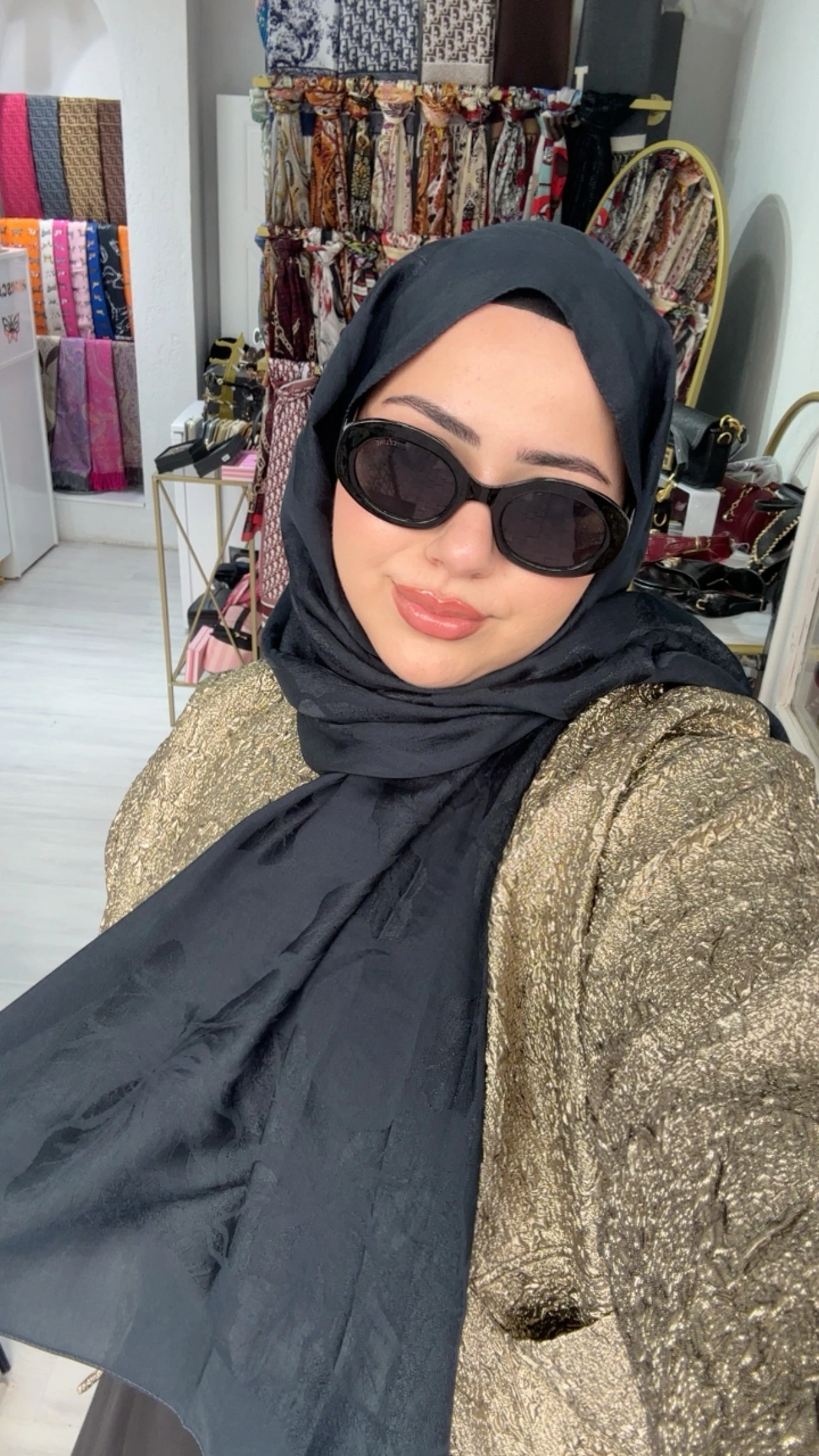 Noura Naia Pamuk Adel Şal Koyu Lacivert 