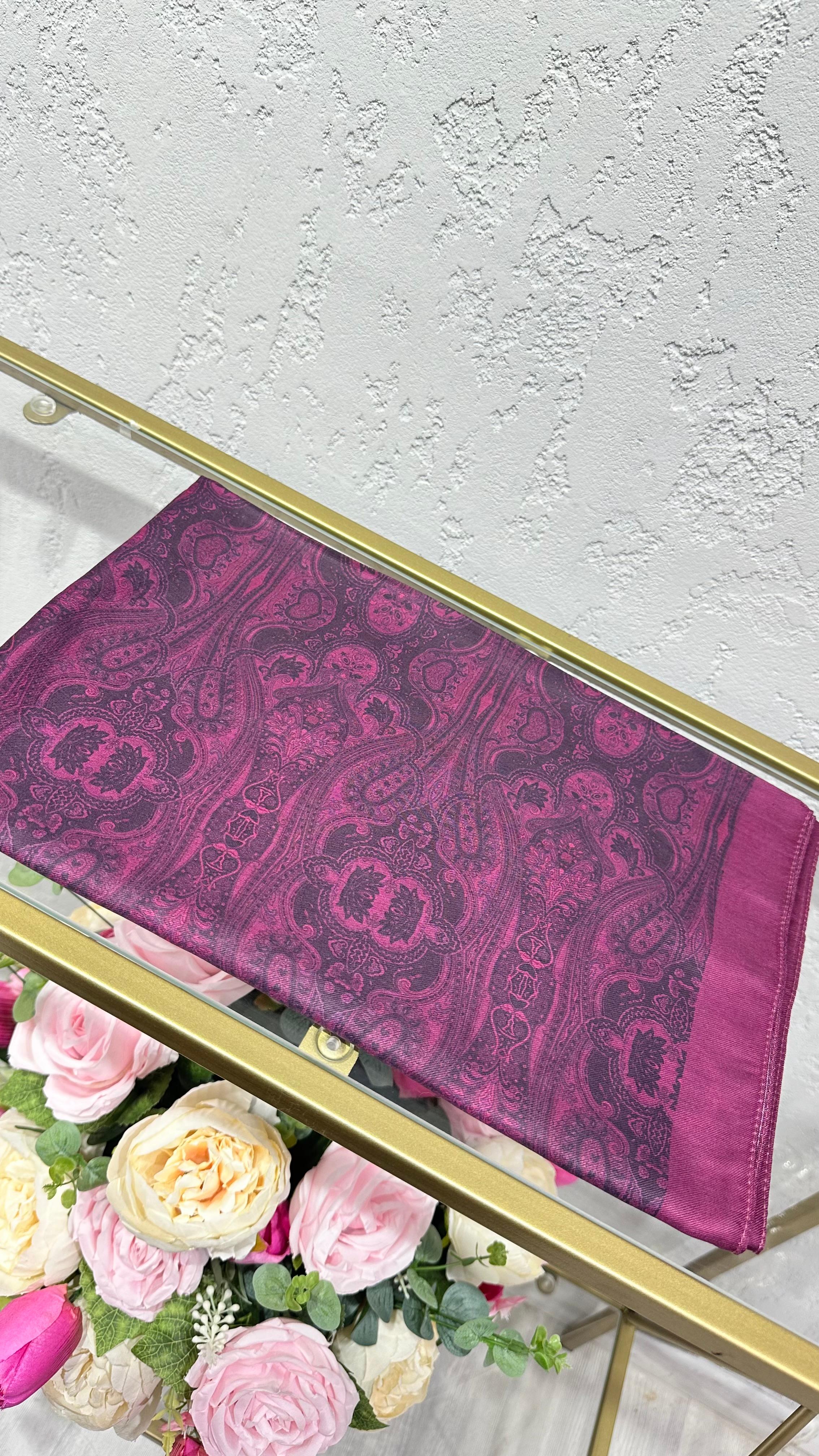 Etnik Desen Soft Pamuk Şal Pembe