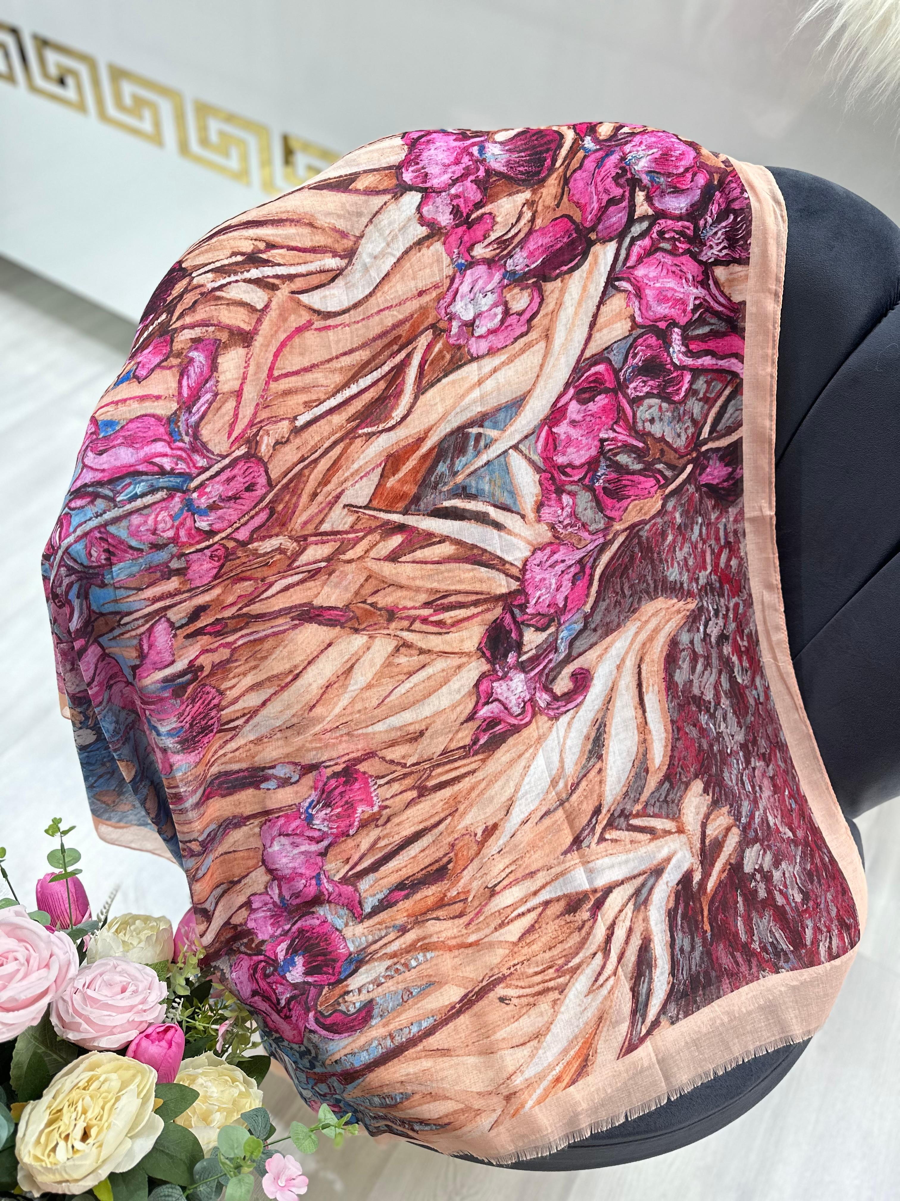 Azalea %100 Pamuk Şal Somon 