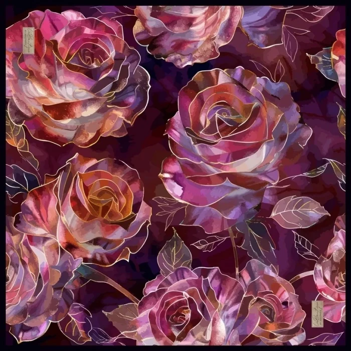 Çiçekli Güze Eşarp