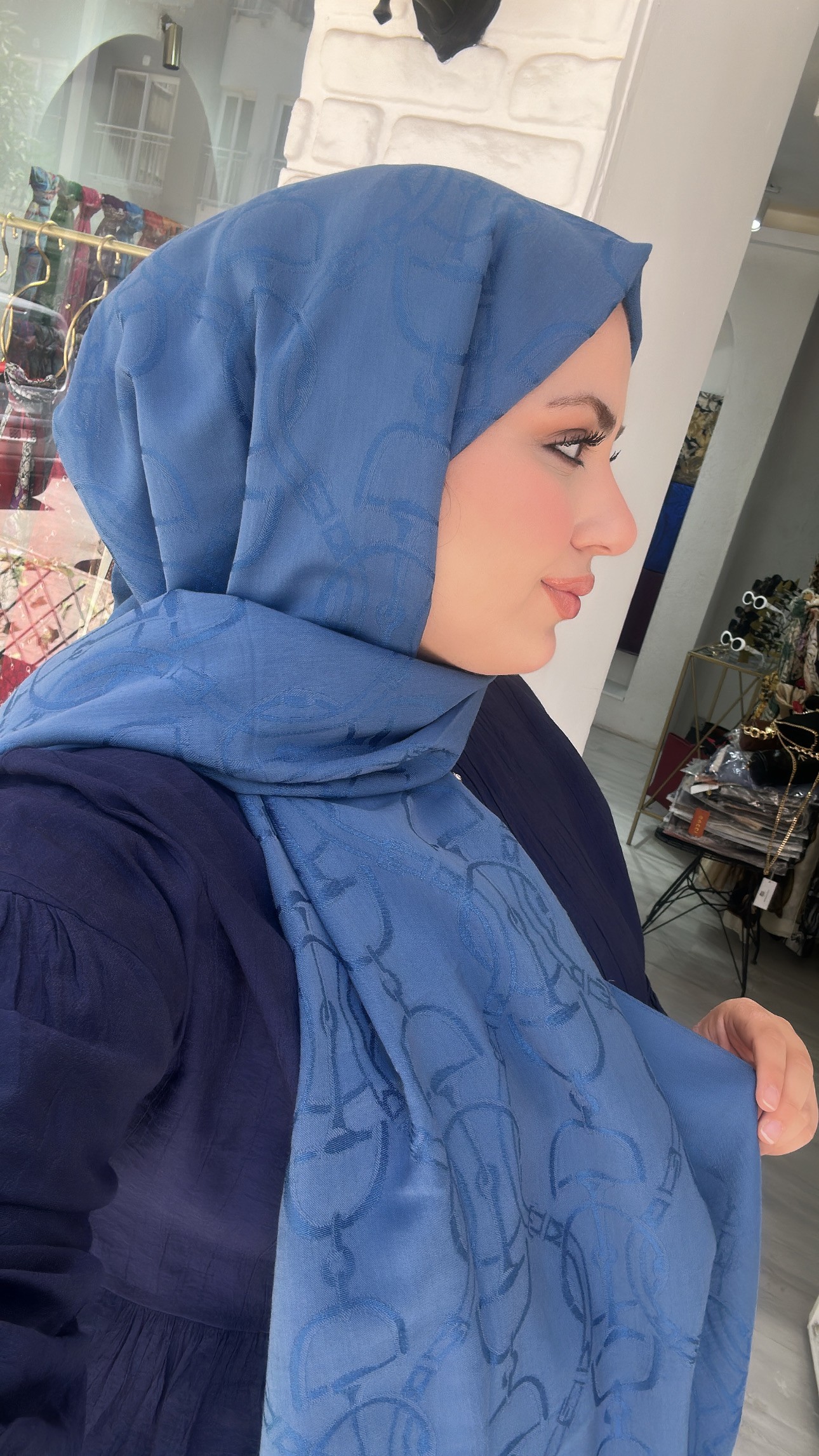 Maria Naia Pamuk Şal İndigo