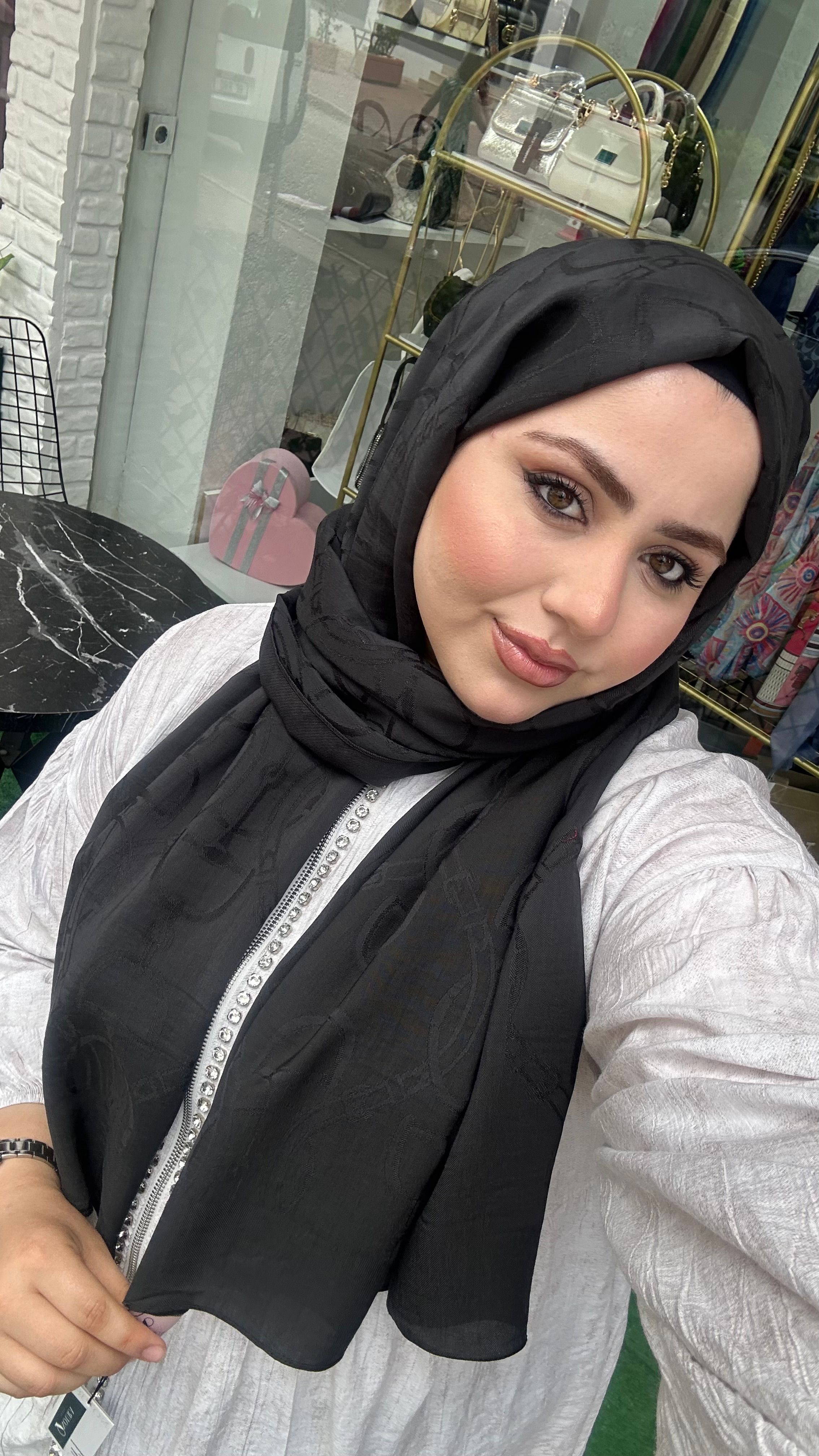 Maria Naia Pamuk Şal Siyah