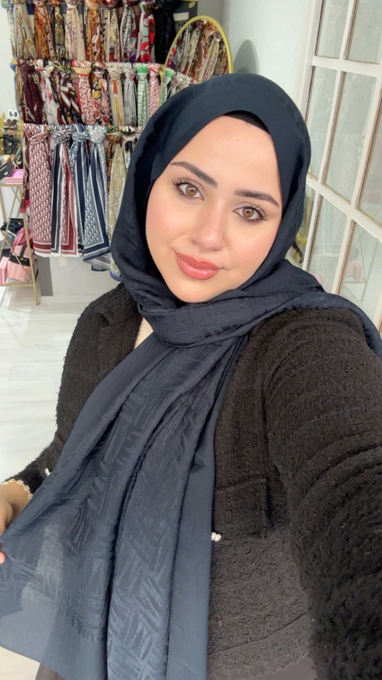 Noura Naia Pamuk Şal Koyu Lacivert 