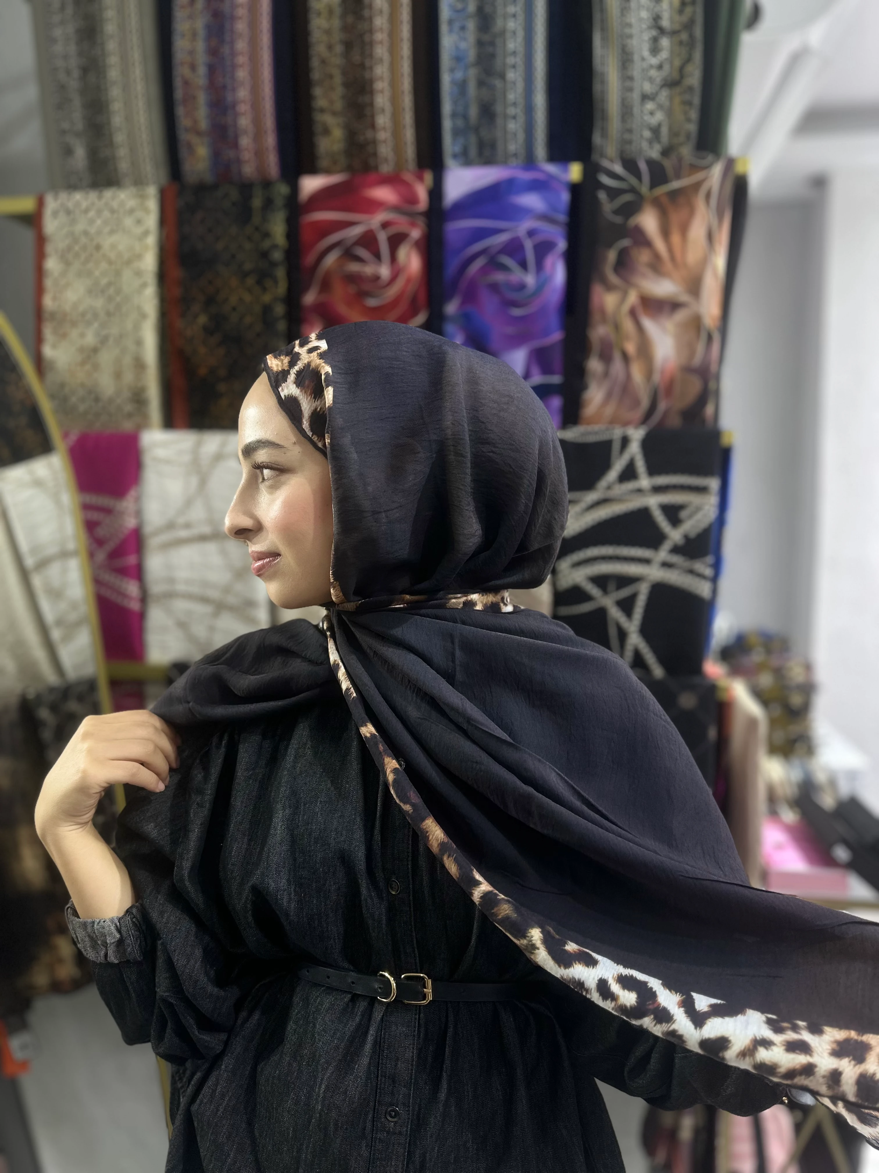 Leopar Desen Güz Şal