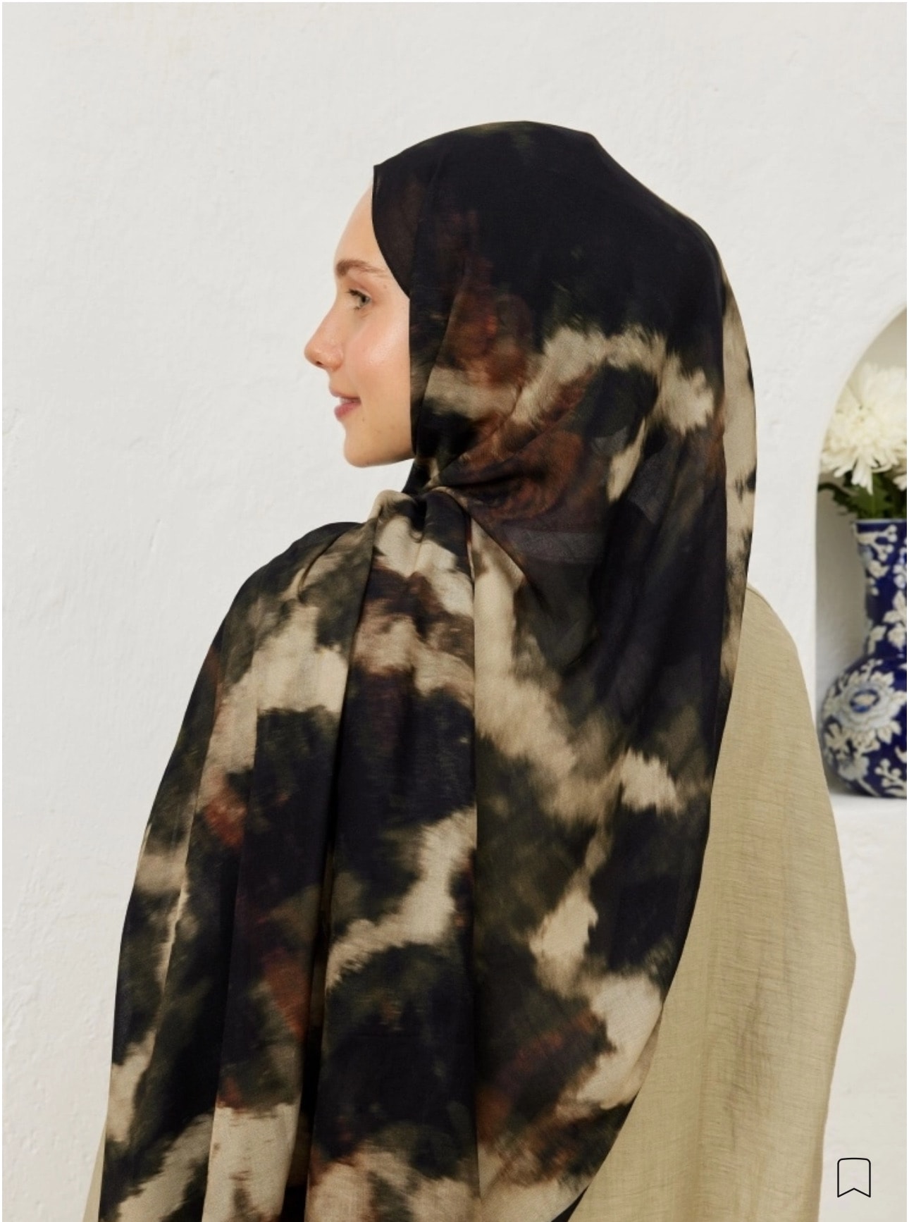 Batik Desen Rami Şal Siyah