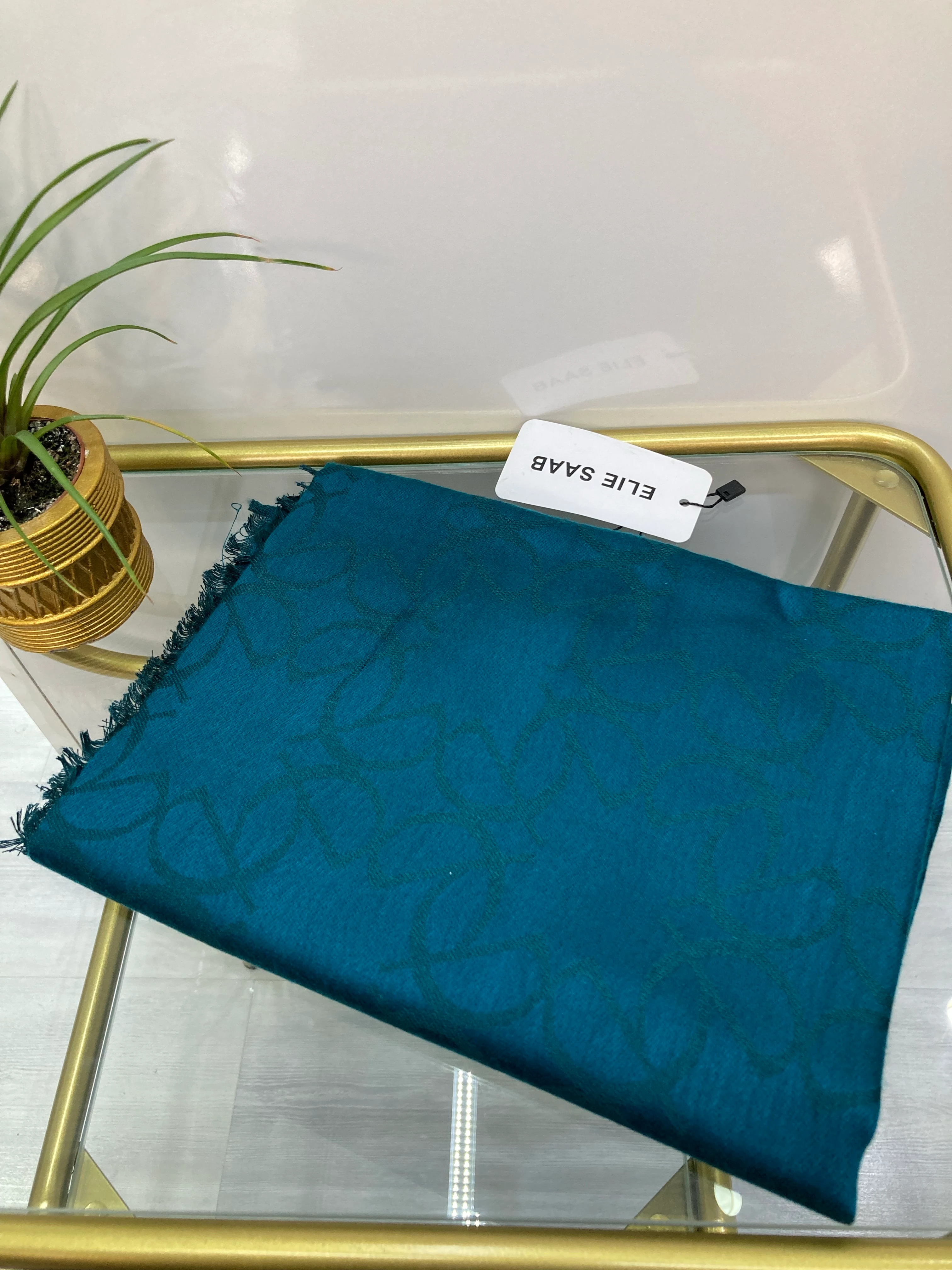 Elies Kaşmir İpek Şal Petrol Mavi