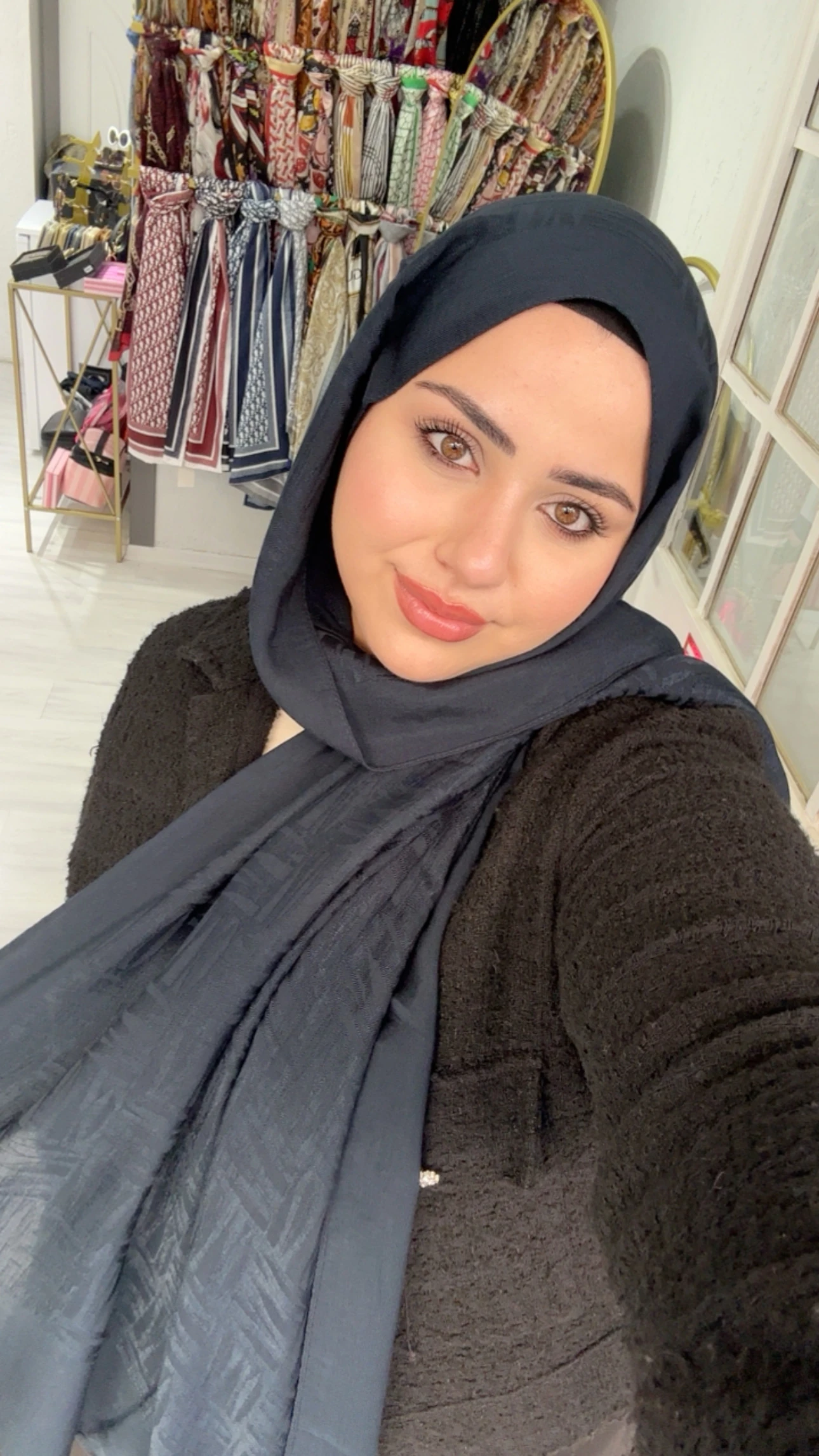 Noura Naia Pamuk Şal Koyu Lacivert 