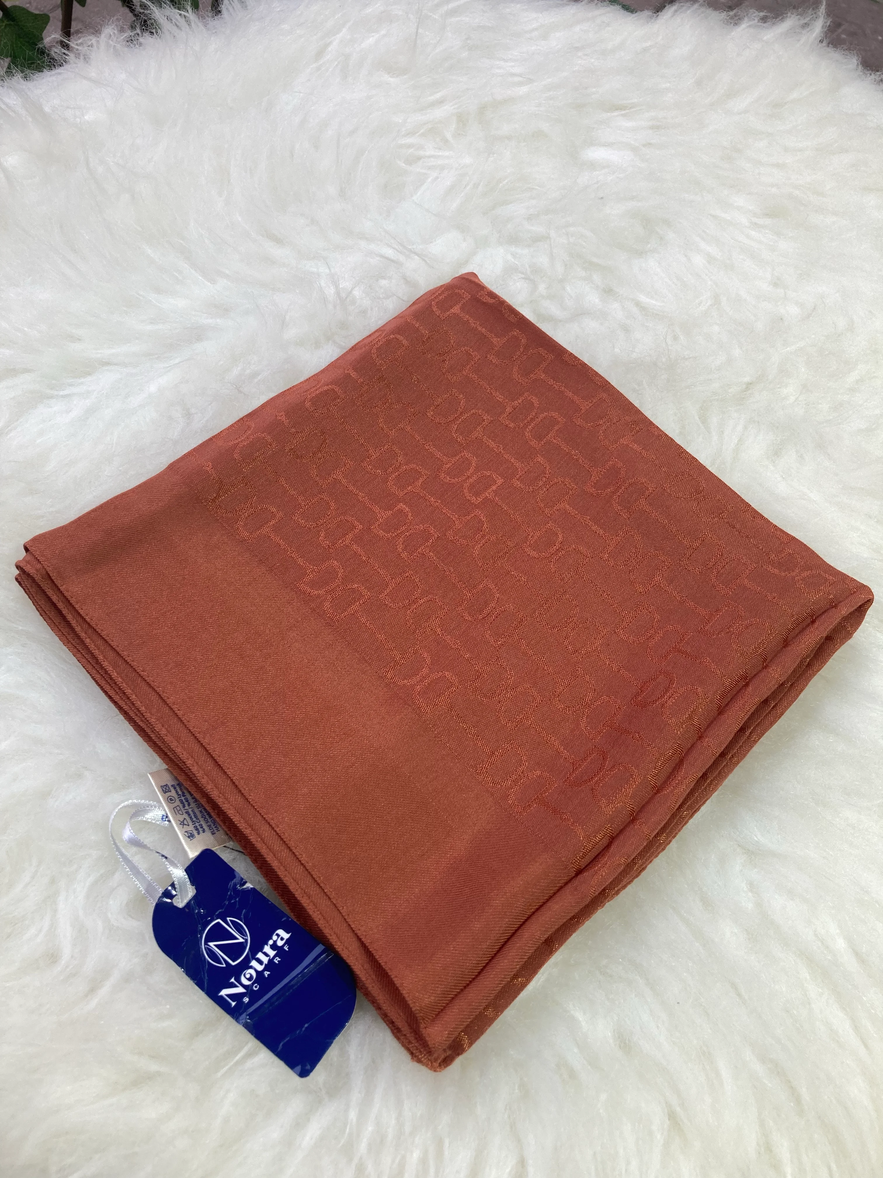 Kelepçe Noura Naia Pamuk Eşarp Kiremit