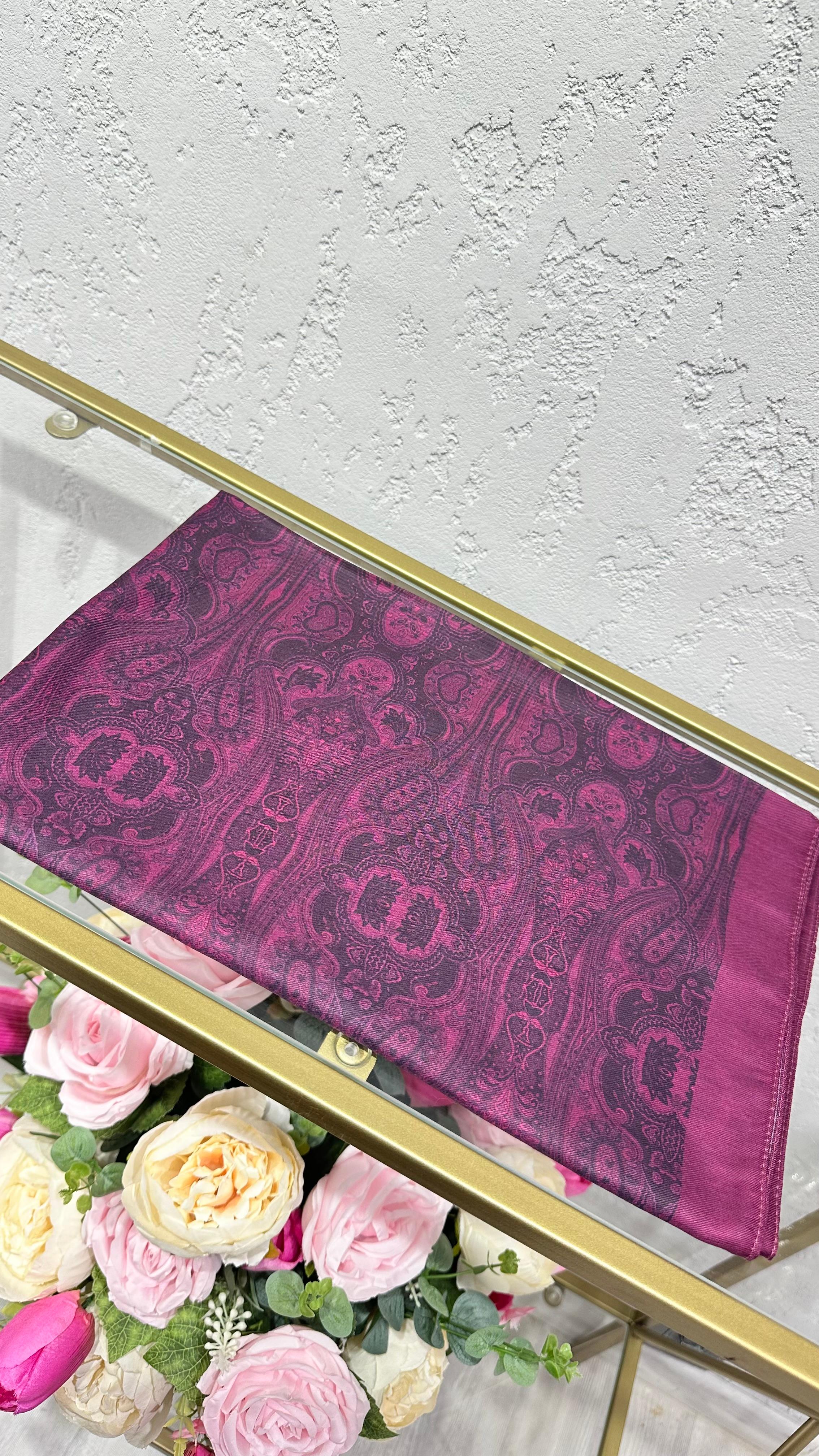 Etnik Desen Soft Pamuk Şal Pembe
