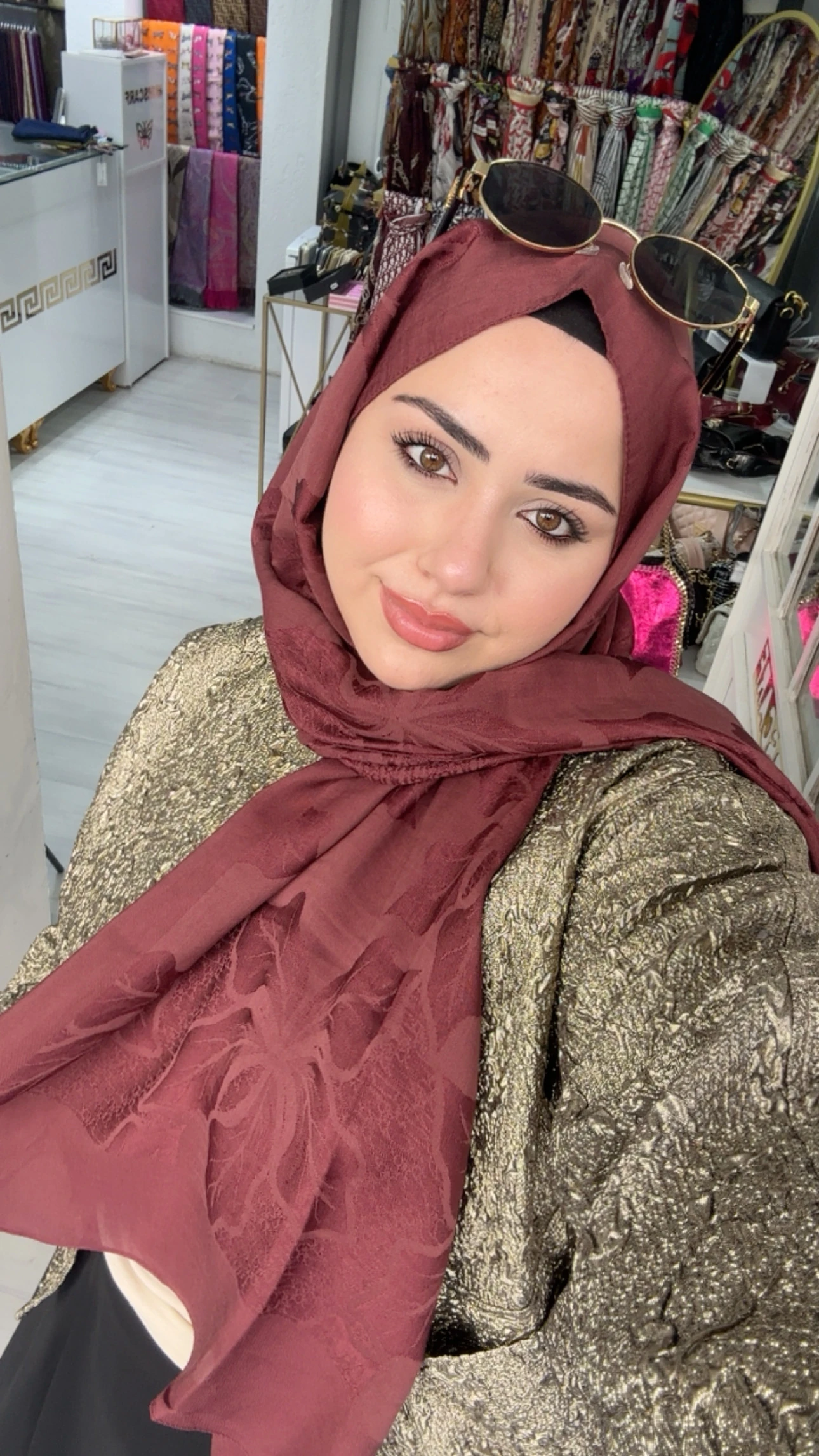 Noura Naia Pamuk Adel Şal Bordo 