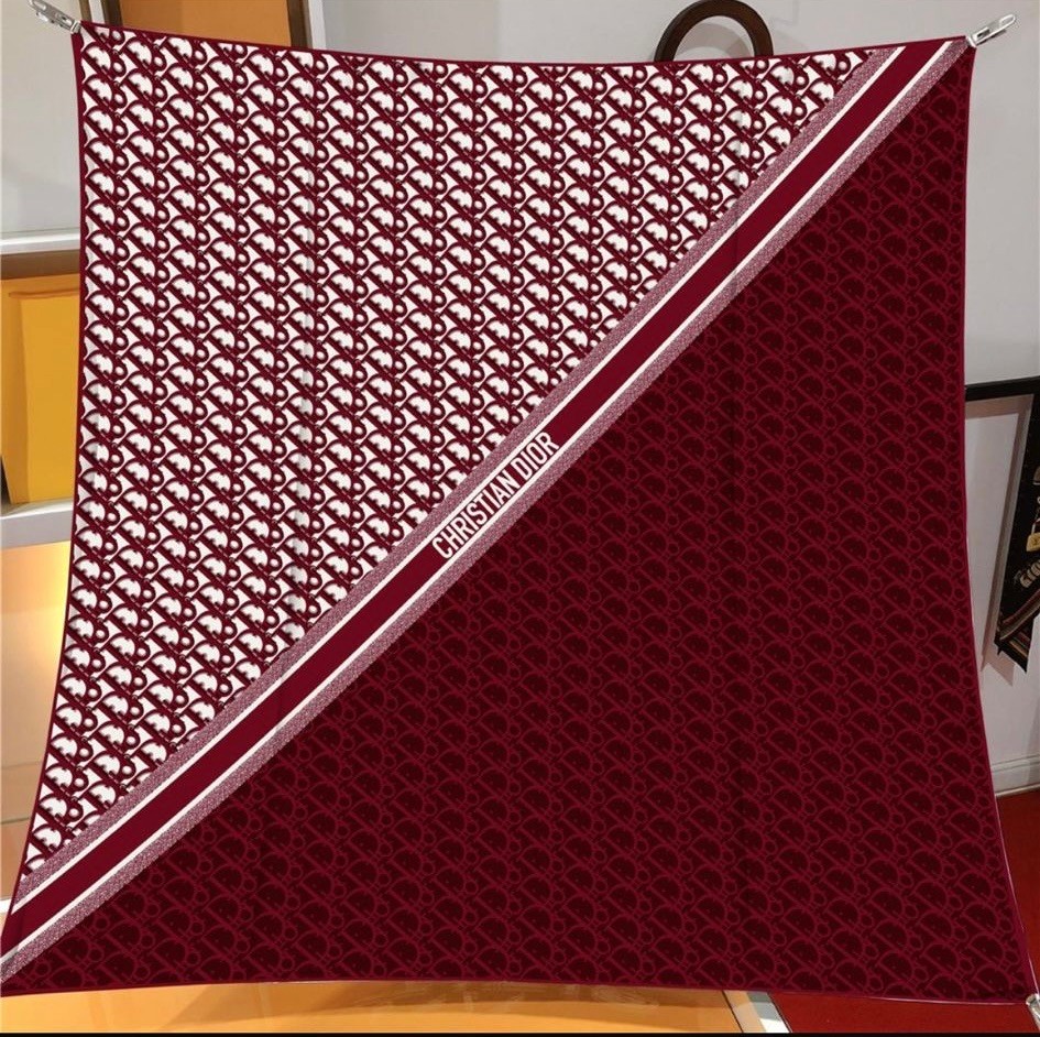 D Monogram Twill İpek Eşarp Bordo