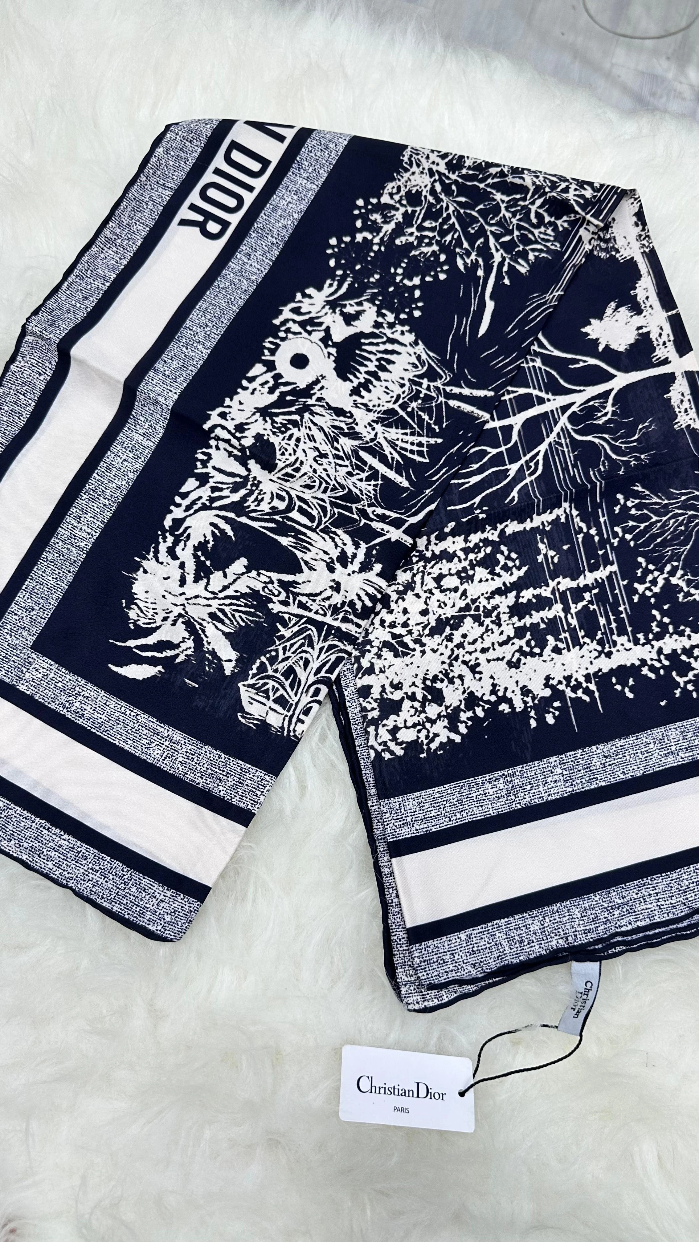 DR İthal Twill İpek Eşarp Siyah/Gri